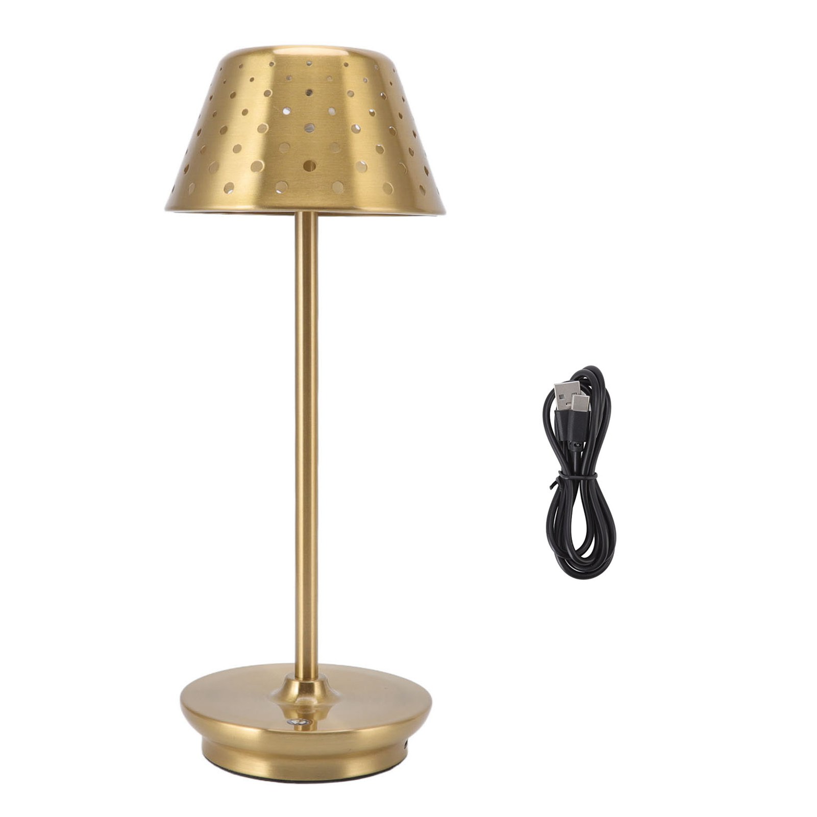 Retro-led-schreibtischlampe, Schlankes Design, Kabellos, Helligkeit Per Berührung Einstellbar, Ideal Für Schlafzimmer, Bars Und Restaurants (goldene Farbe).