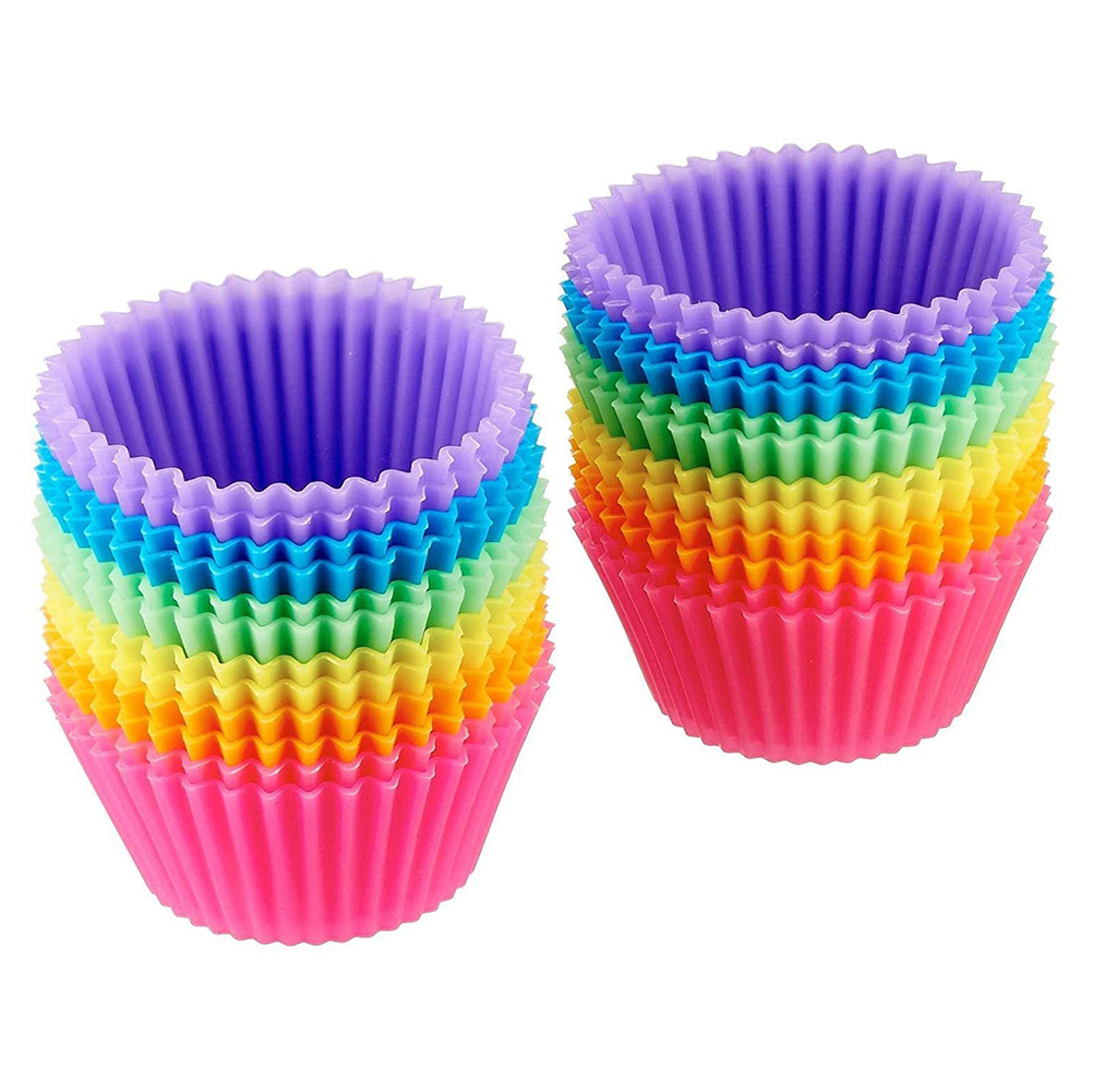 Set Mit 24 Wiederverwendbaren, Antihaftbeschichteten Silikon-kuchenformen