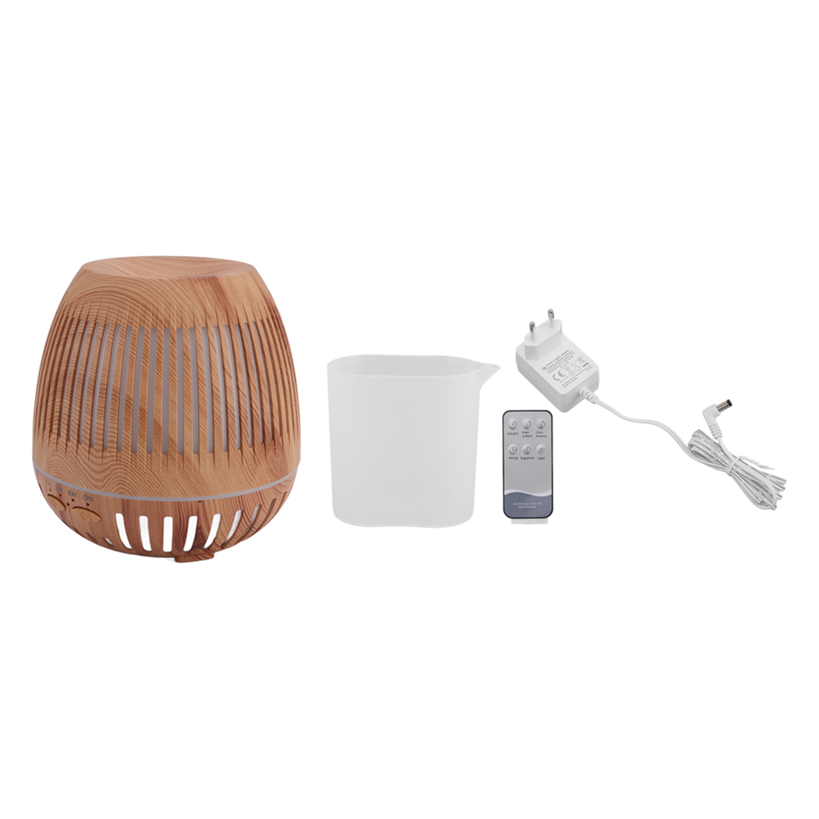 Luftbefeuchter In Holzoptik, 400 Ml, 8 W, 24 V, Fernbedienung, 35 Db, Ultraleiser Diffusor Für Ätherische Öle Mit Farbigen Led-leuchten, 100–240 V Eu-stecker
