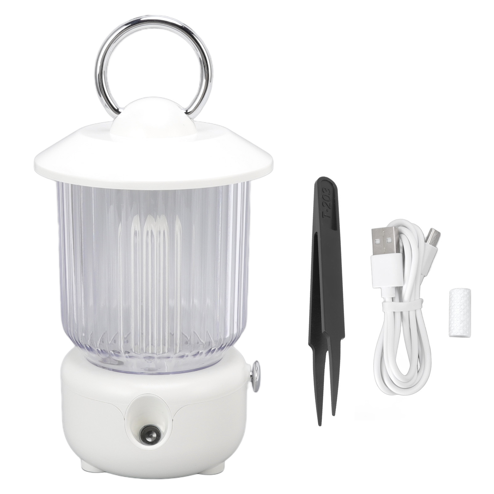 Öllampen-luftbefeuchter 260 Ml, 5 V, 1 A, Stufenlos Einstellbare Lichtintensität, 2 Nebelstufen, Usb-aufladung, Nachtlicht, Weiß.