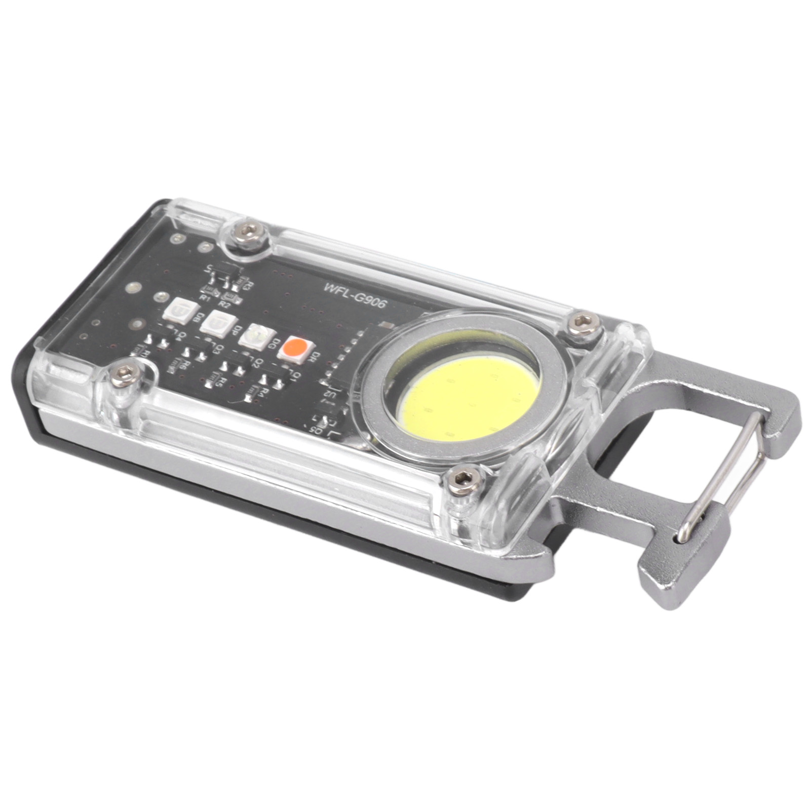 Cob 800 Lm Schlüsselanhänger-arbeitsleuchte, Mini-led-taschenlampe Mit Akku, Outdoor-taschenlampe Mit Flaschenöffner Und Signallicht, K45 Silber