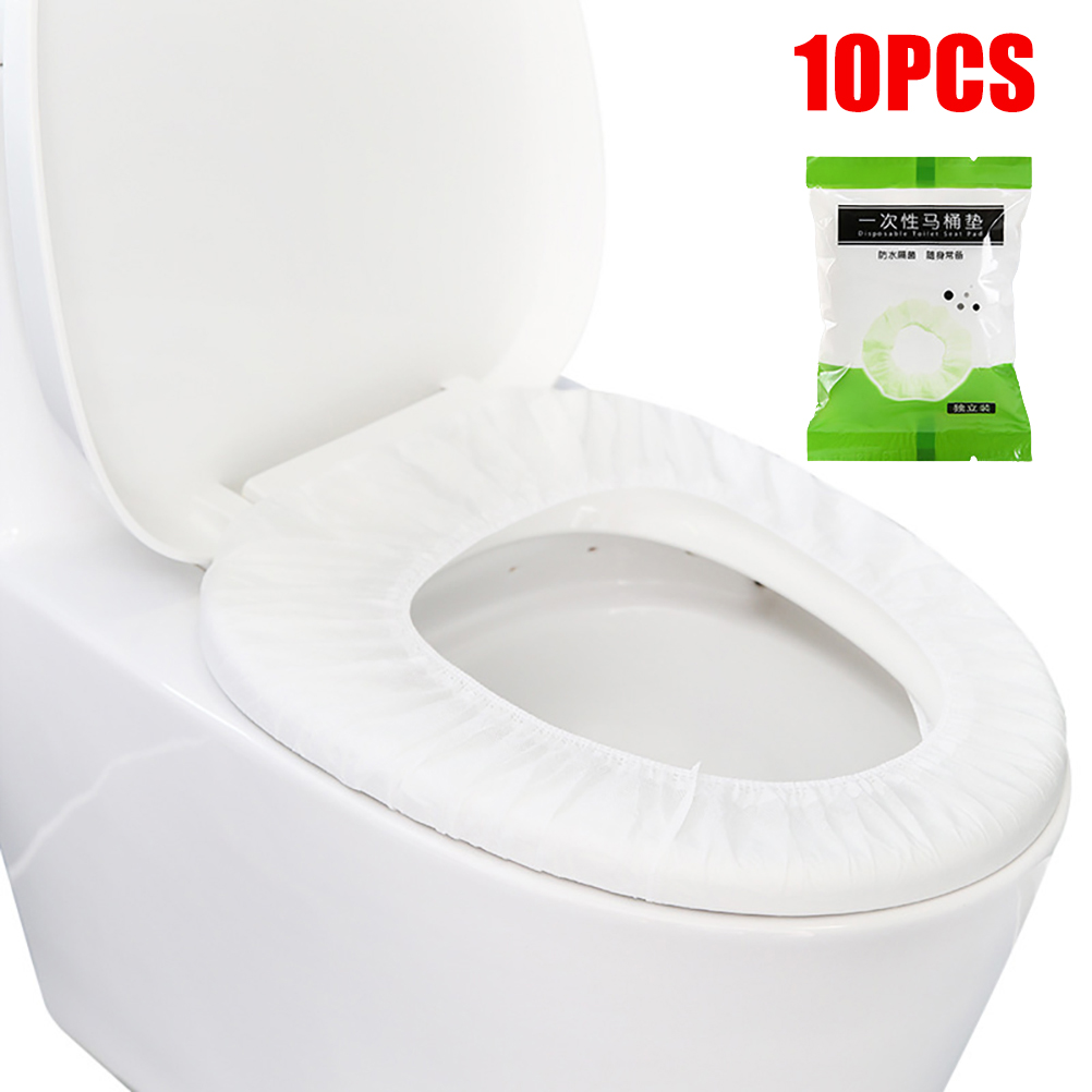 Packung Mit 10 Einweg-toilettensitzmatten, Wasserdicht Und Tragbar.