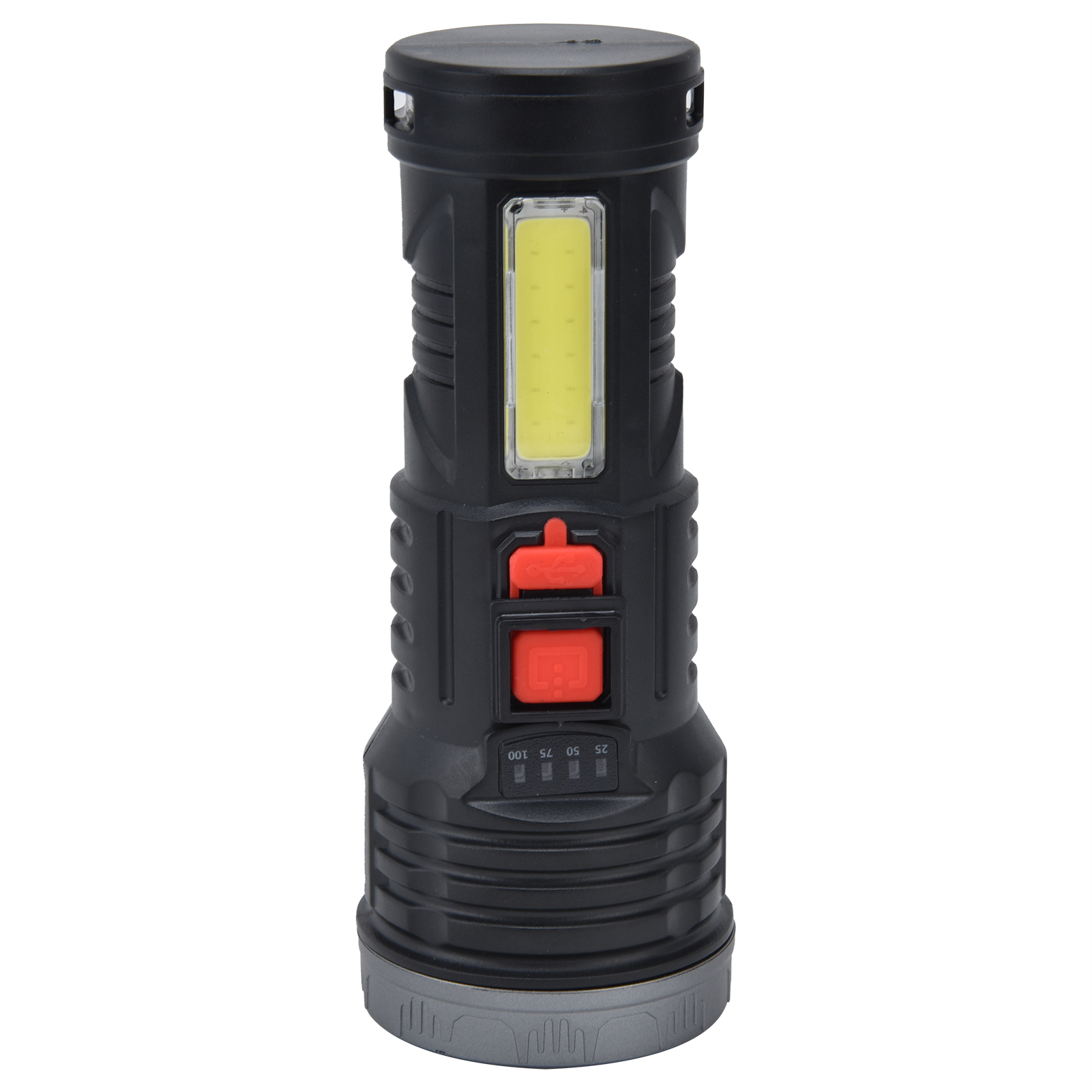 Led-taschenlampe Mit Cob-seitenbeleuchtung, Usb-aufladbar, Ultrahell Und Tragbar Für Den Einsatz Im Freien.
