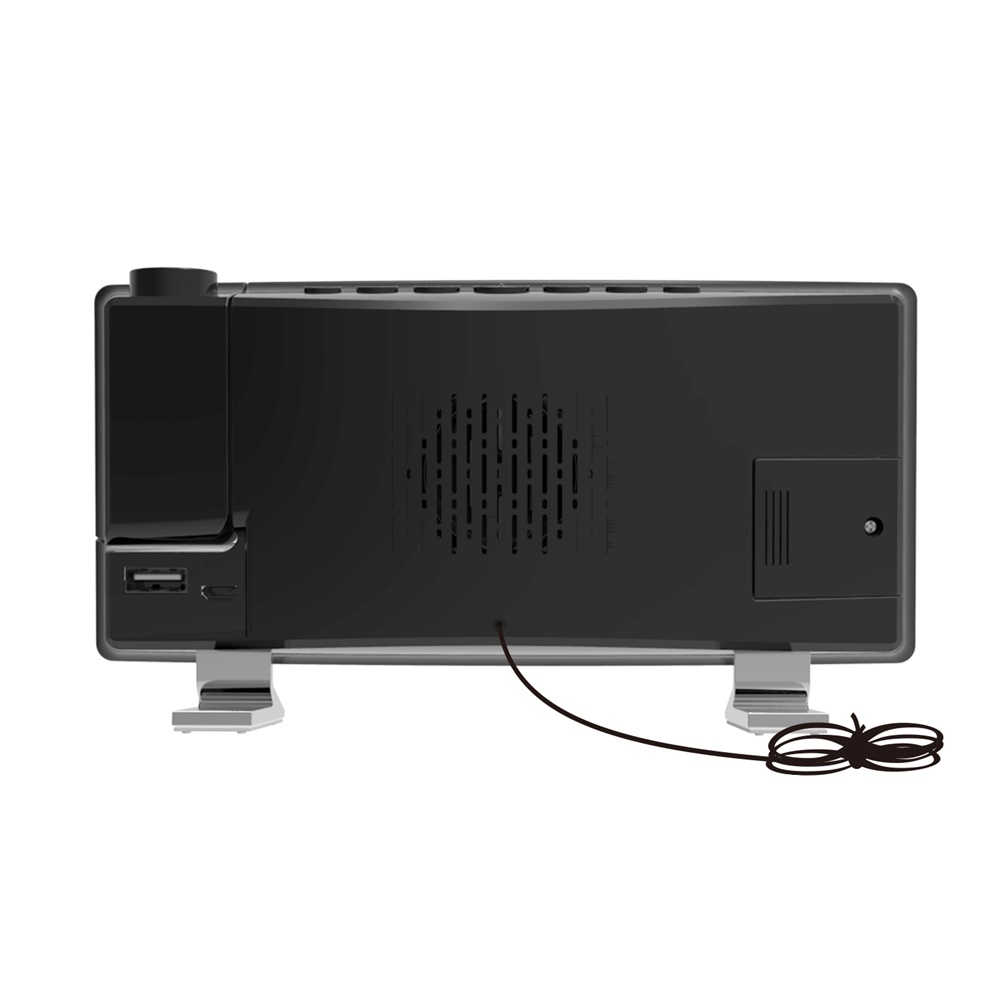 Projektionswecker Mit 8-zoll-led-bildschirm (gebogen), Fm-radio Und 2 Wecktönen