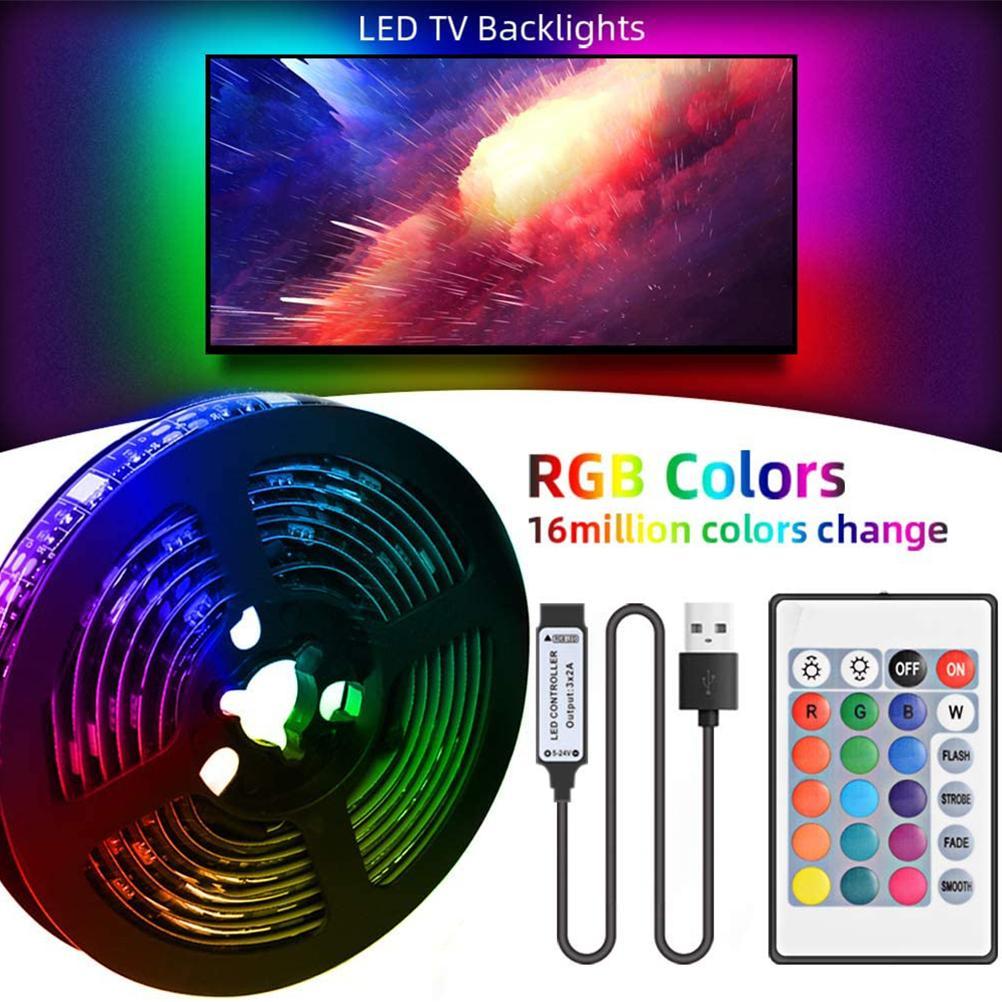 5v Usb-led-streifen, 16 Farben Und 4 Modi, Wasserdicht, Flexibel, Rgb, Mit Fernbedienung