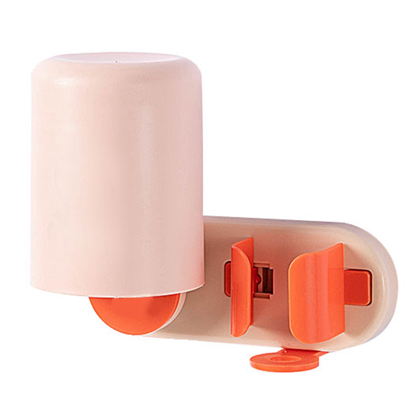 Multifunktionaler, Wandmontierter Zahnbürstenhalter Fürs Badezimmer, Rosa Und Orange, Mit Becher.