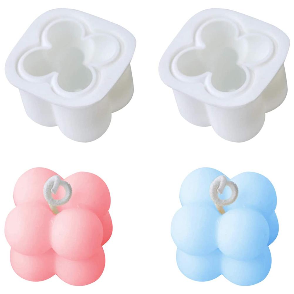 Set Aus 2 3d-silikonformen Für Die Kerzenherstellung, Mit Geschichteten Kugeln Für Ihre Diy-kreationen.