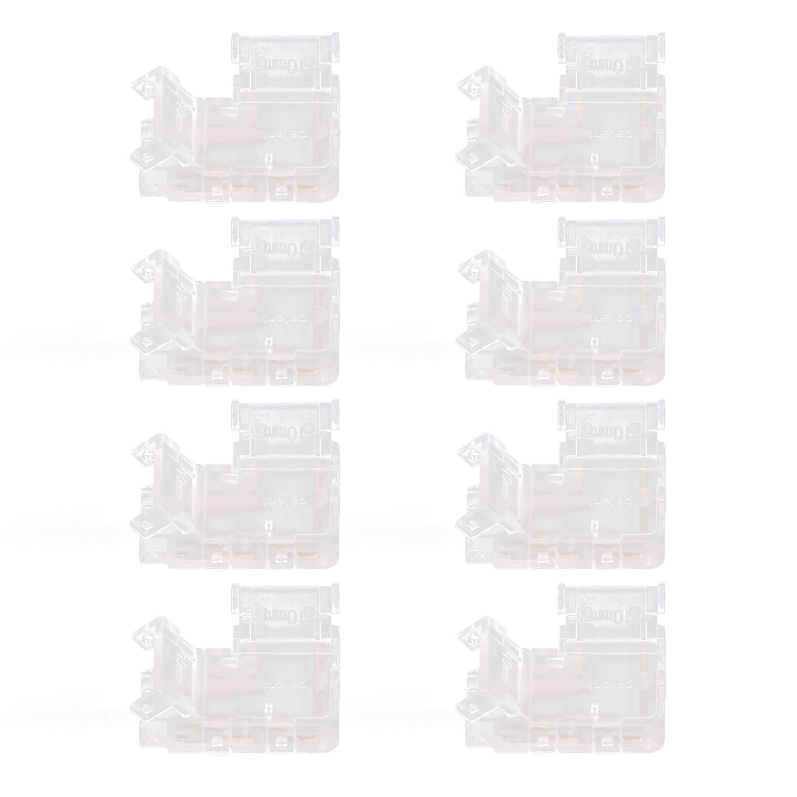 Lötfreier 2-pin-l-förmiger Led-streifenverbinder, Winkelverbinder Für 10-mm-cob-led-streifen, 8er-pack