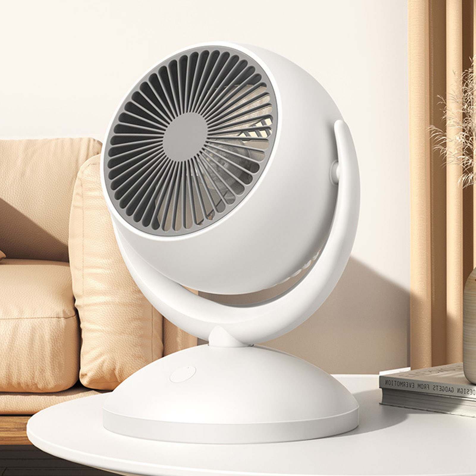 Wiederaufladbarer Tischventilator Mit 4 Geschwindigkeitsstufen, Leisem Betrieb, Stabilem Standfuß, Luftzirkulation, Kompaktem Design Für Zuhause, Büro Oder Schule, Netzbetrieben (nicht Oszillierend)