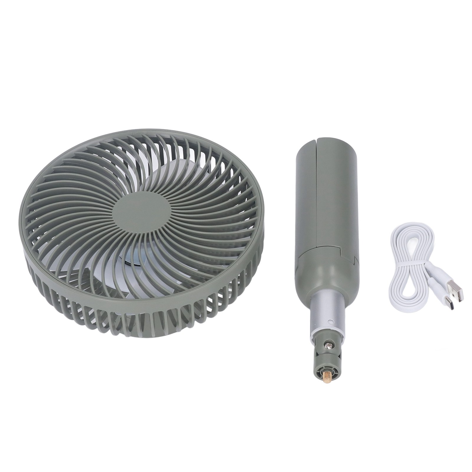 Tischventilator Mit Teleskopständer, Usb-aufladbar, Tragbar, Handlich Und Als Standgerät Für Den Außeneinsatz Im Büro, Grün