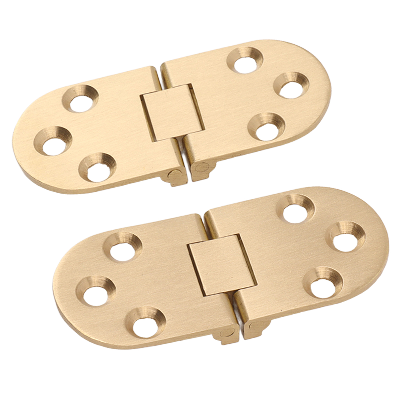 Paar 180°-klappscharniere Aus Edelstahlmessing, Abgerundete Kanten, Mit Schrauben, Für Klapptisch Und Nähmaschine, 2,5 Mm / 0,10 Zoll