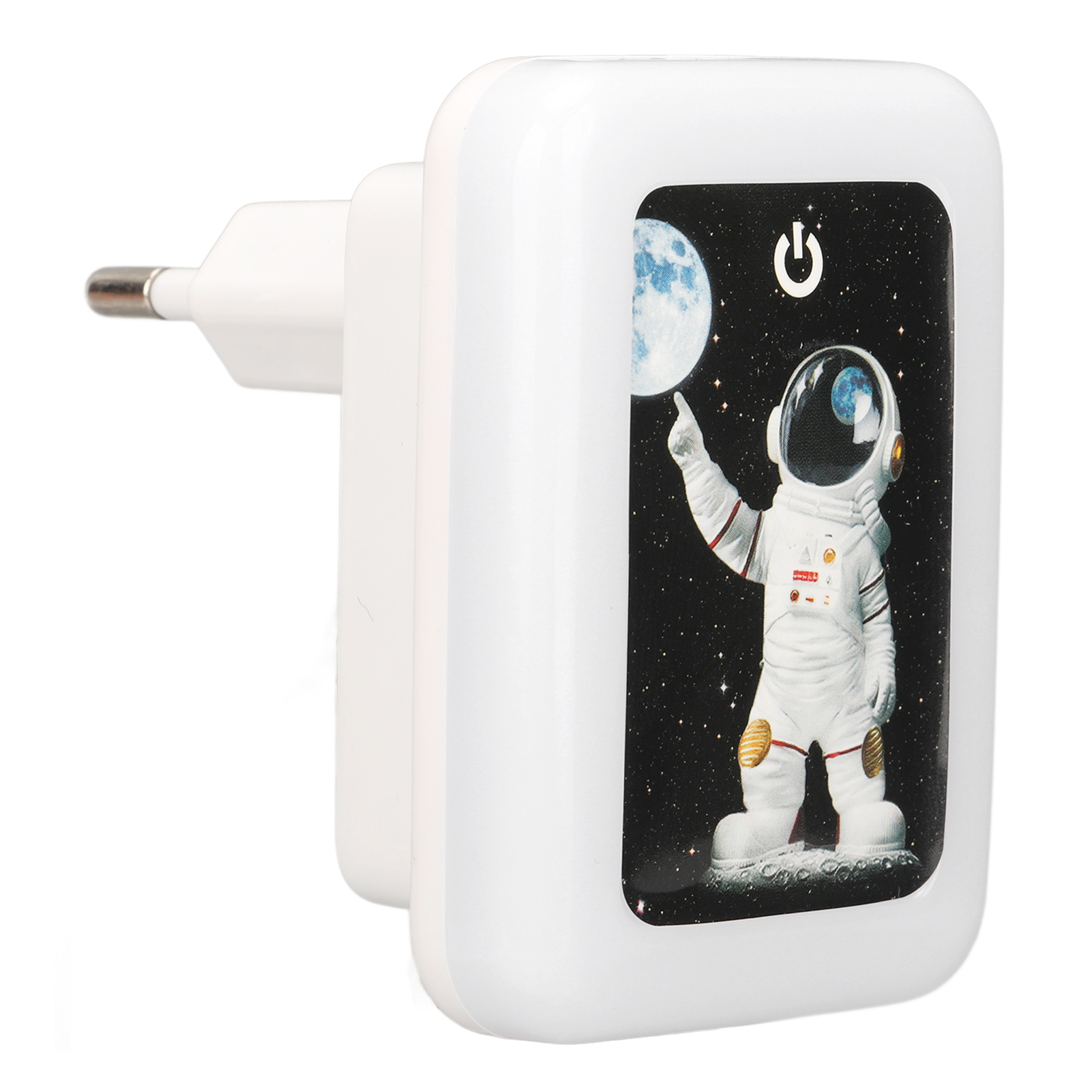 Dual-port-usb-wandladegerät (5 V, 2,4 A) Mit Eu-stecker, 110–265-v-netzteil, Integriertes Led-nachtlicht
