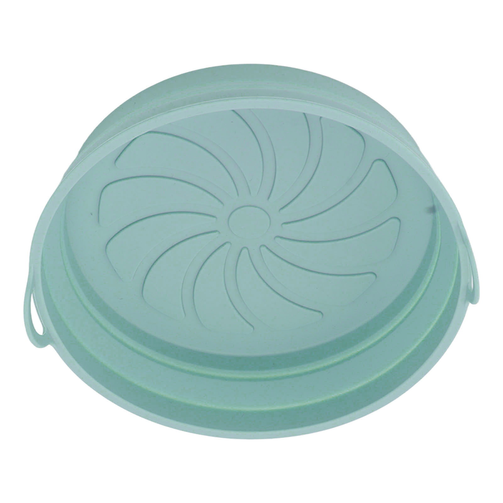 2-teilige Runde, Antihaftbeschichtete, Ölbeständige Und Wiederverwendbare Fritteusenkörbe Aus Silikon Mit Griffen Für Den Haushalt, Faltbar, Cyan