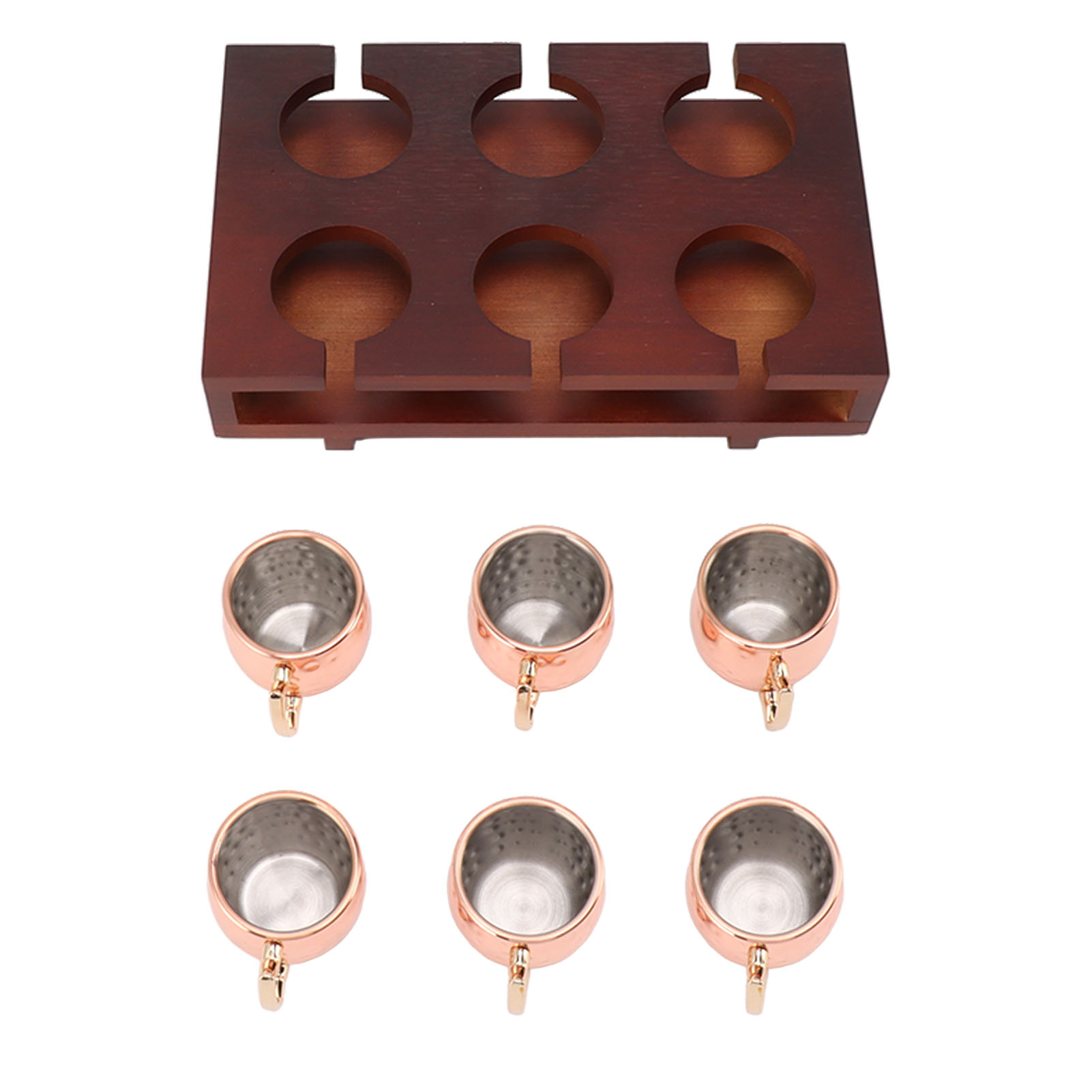 6er-set Mule-becher (60 Ml) Mit Stabilem Ständer, Dekoratives Glas Für Cocktails, Bars Und Restaurants