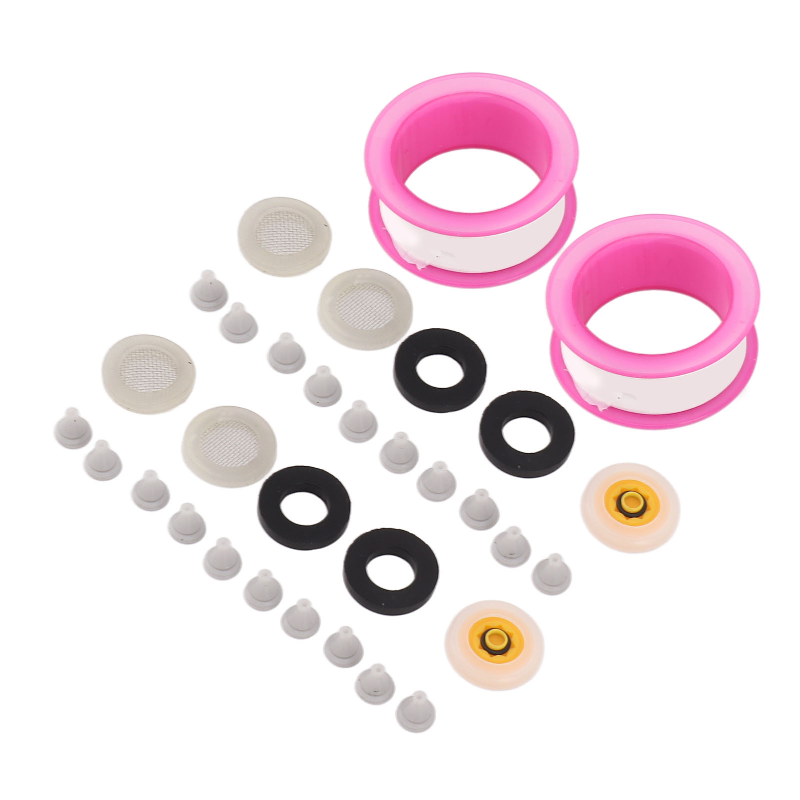 Set Mit 2 Silikon-duschköpfen Inklusive Gummidichtungen, Durchflussbegrenzerfiltern Und Ptfe-band – Komplettes Badezimmer-set