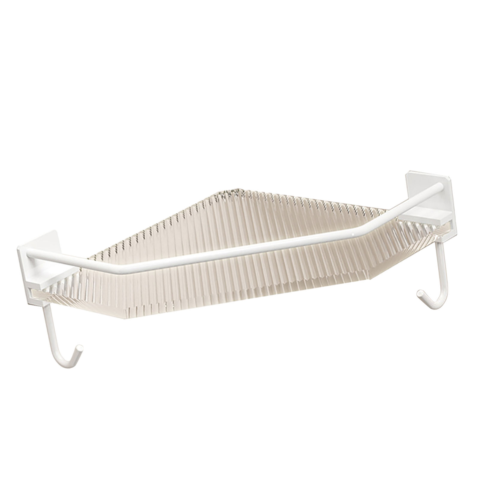 Acryl-duschseifenschalen-set, Weißes Dreieckiges Regal Ohne Bohren, Großes Fassungsvermögen, Klebebefestigung, Für Badezimmer, Schlafzimmer, Küche, Mit Haken, Einzigartiges Design.