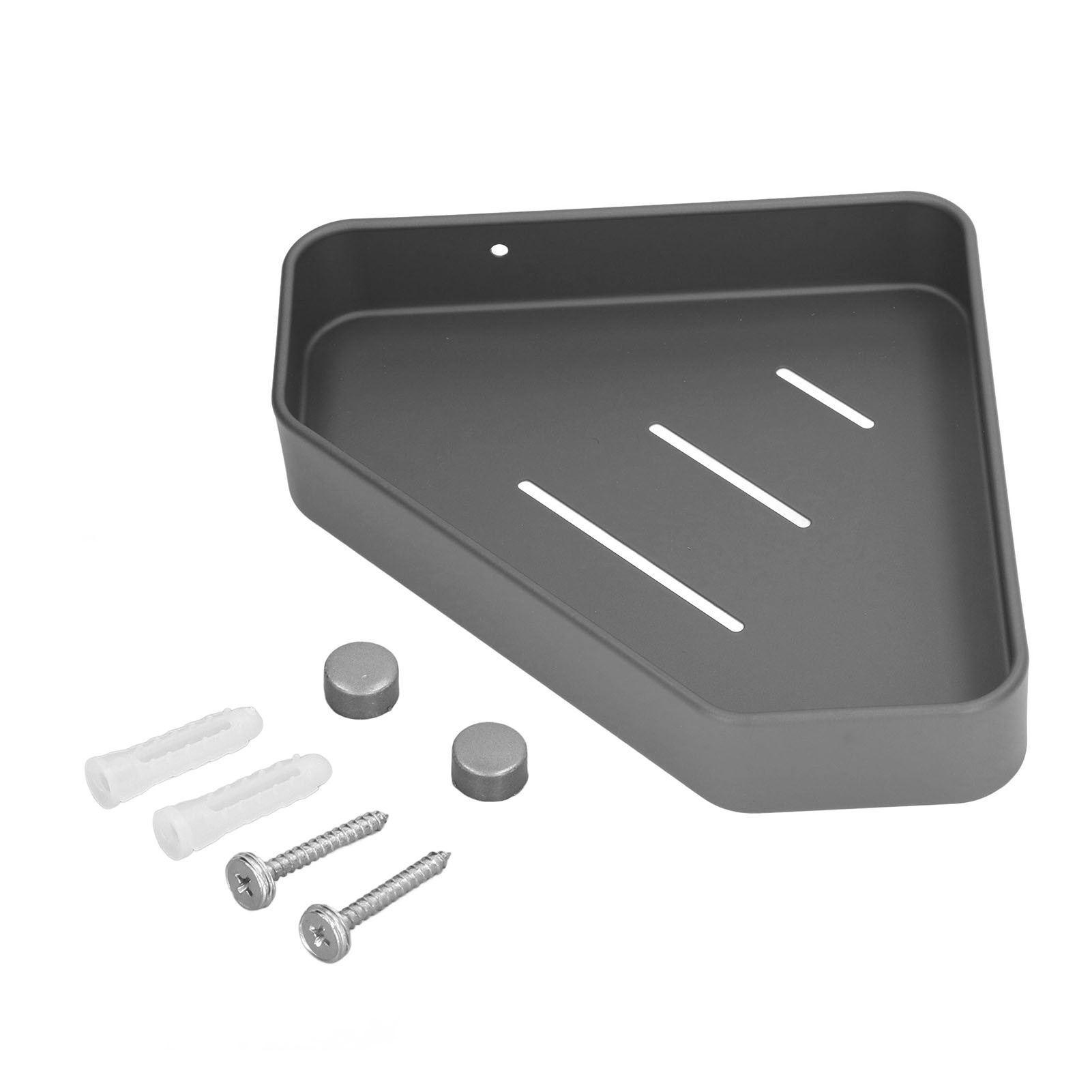 Eckduschablage Aus Edelstahl-aluminium, Robust Und Rostfrei, Wandmontage Ohne Bohren, Für Badezimmer, Küche, Wohnzimmer Oder Balkon, 2er-set.