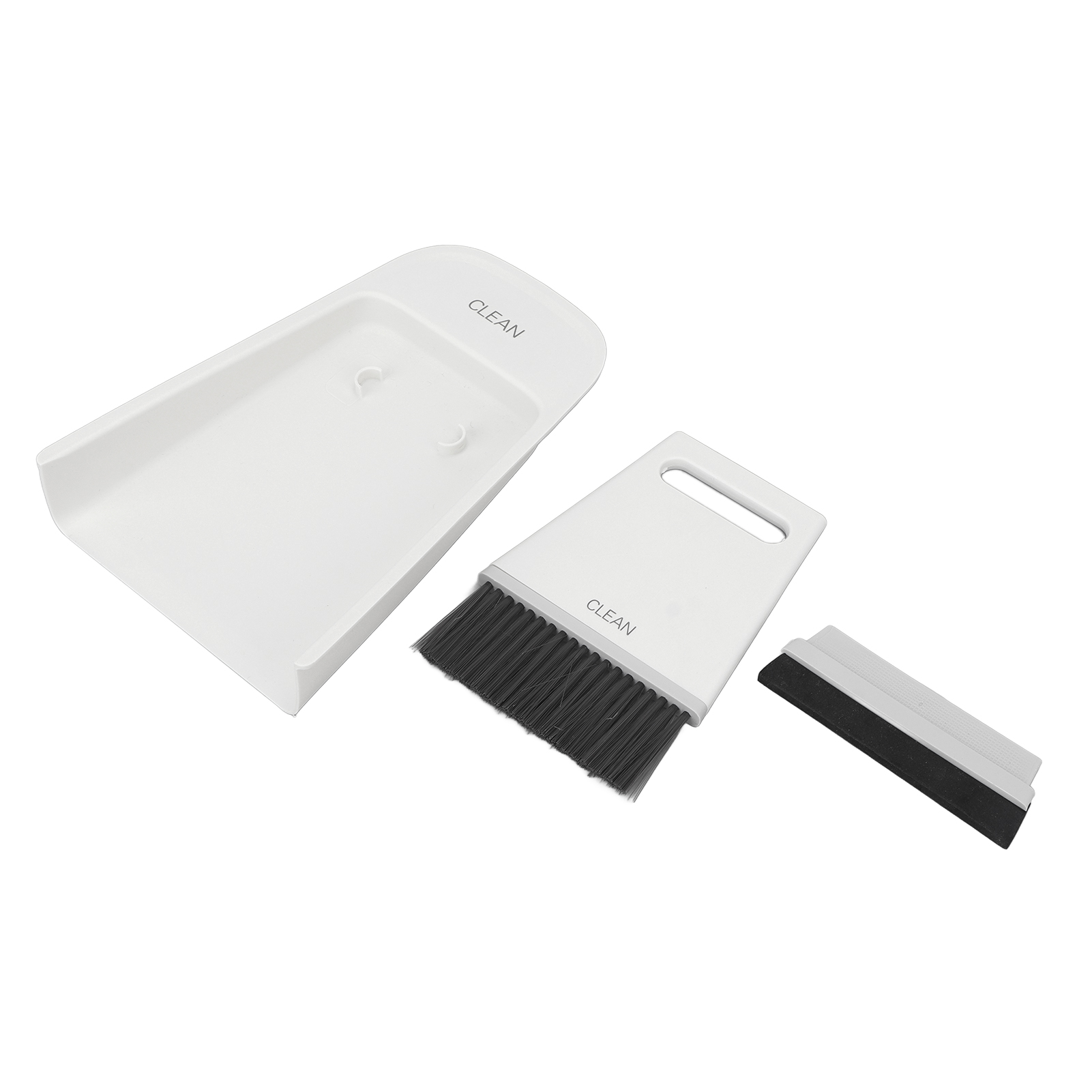 Mini-besen- Und Kehrschaufel-set Mit 2 Bürsten + 1 Krümelkehrer Für Tisch, Schreibtisch Und Tastatur, Grau Und Weiß.