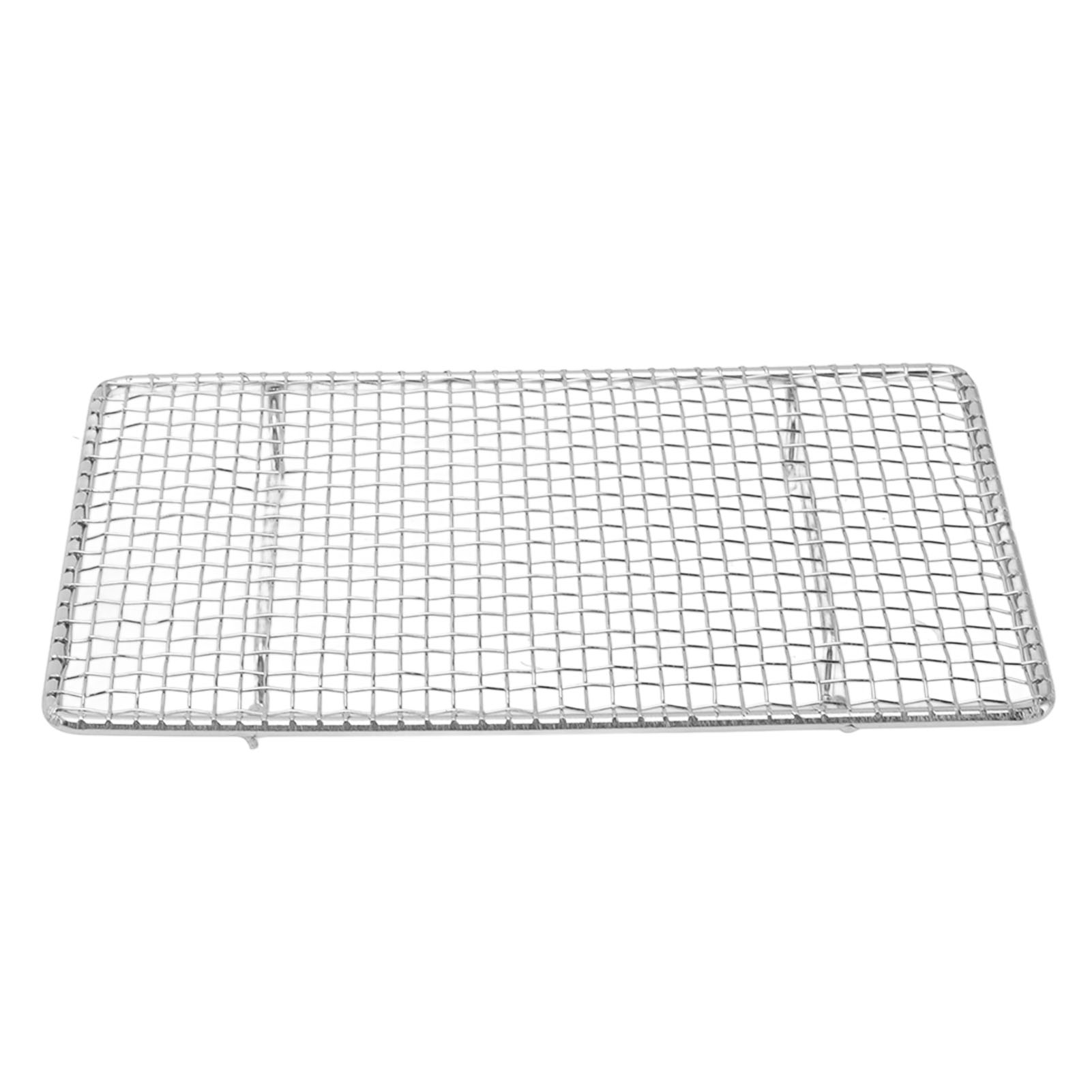 Kühlrost Aus Edelstahl Zum Backen, Hitzebeständige Backunterlage, Ofenfest, Ideal Zum Braten, Grillen Und Backen, Rechteckige Form 19,2 Cm