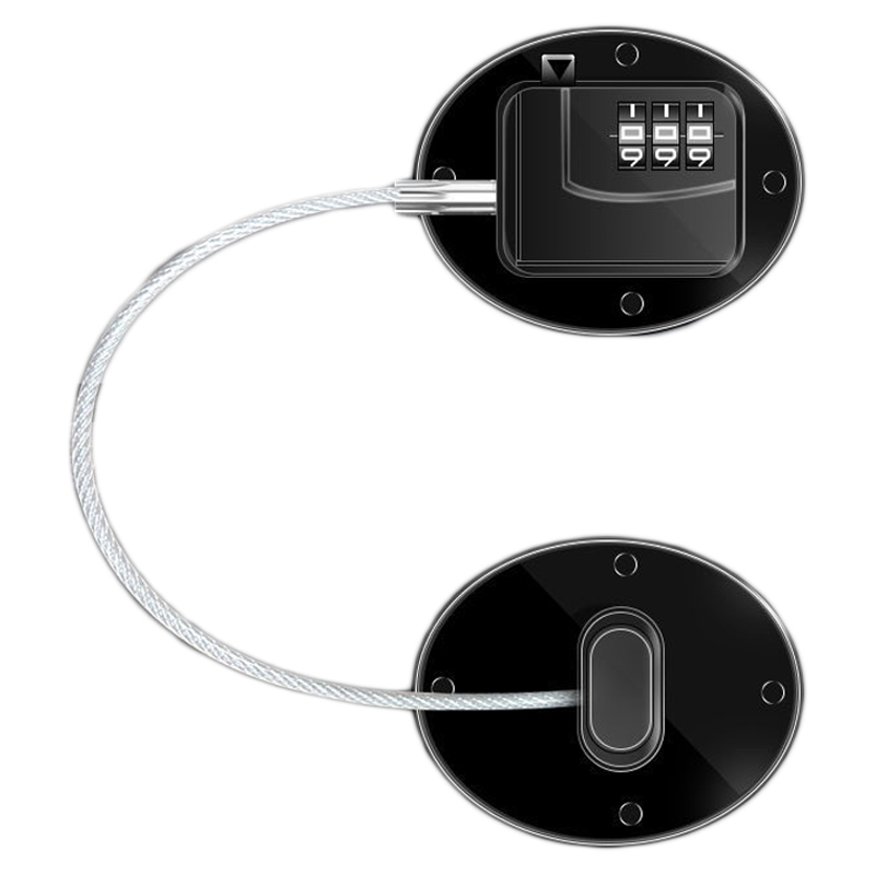 Fq1 Schwarzes Metall-kombinationsschloss, Robustes Abs, Multifunktional Für Schränke, Fenster Und Türen