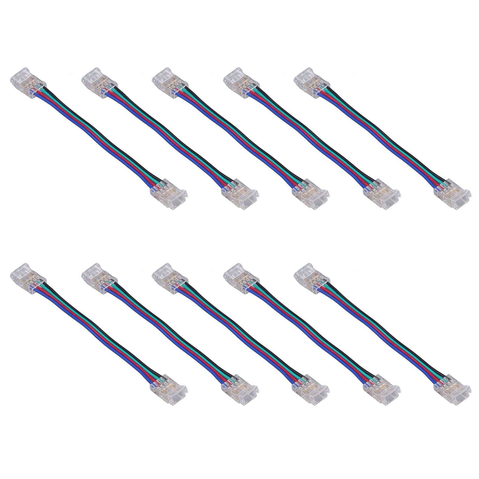4-polige 10-mm-led-steckverbinder – 10er-pack Schnellverbinder Für Led-streifen, Universell Kompatibles Zubehör