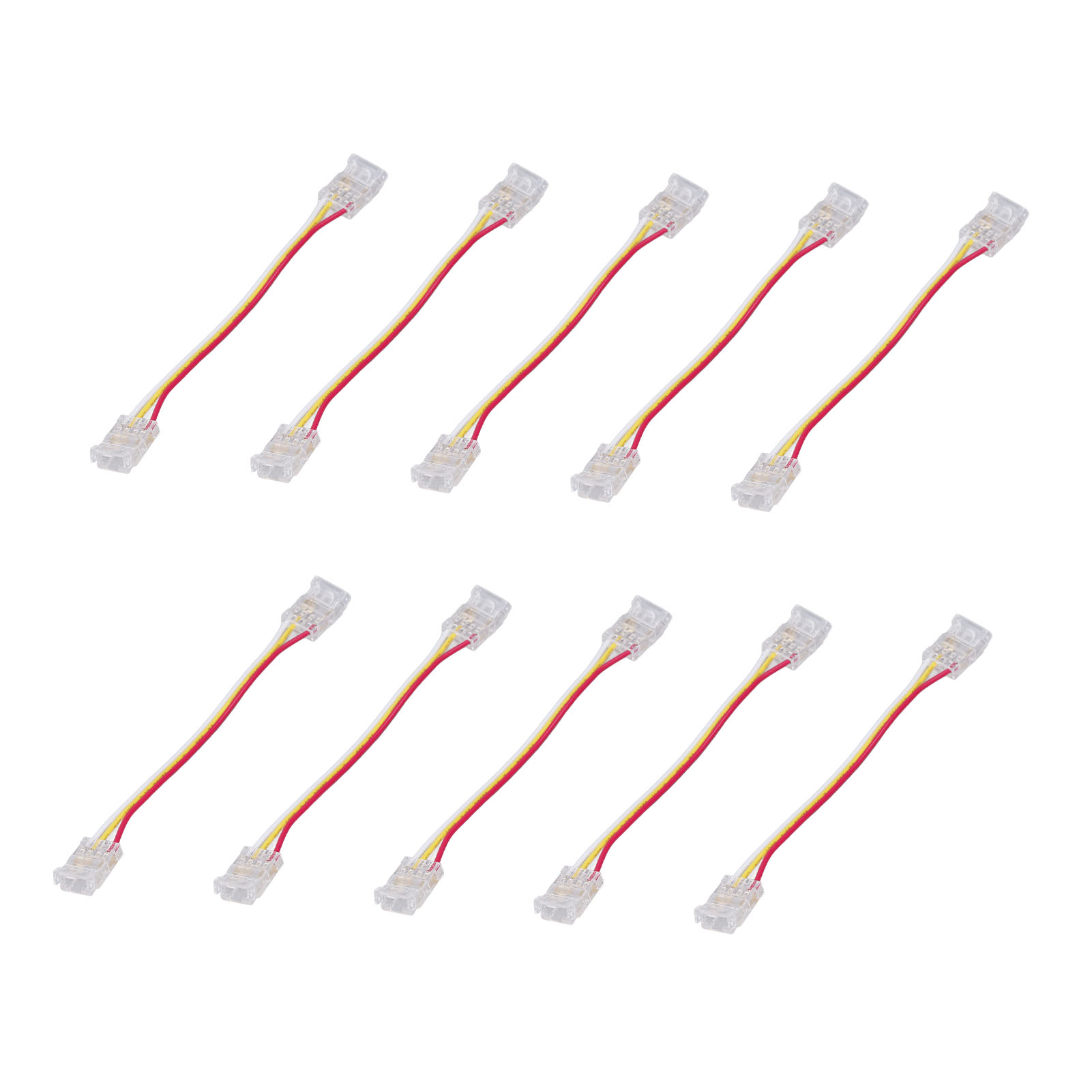 Set Mit 10 Steckverbindern Für 3-polige 10-mm-led-streifen, Schnellanschluss, Breite Kompatibilität, Ideal Für Cob-streifen In Lagerhallen