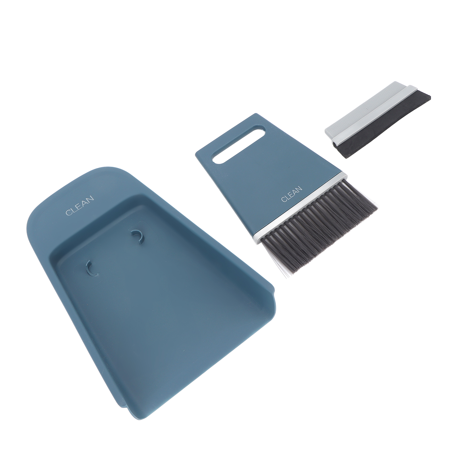 Mini-tischbesen Mit Kehrschaufel, 3-teiliges Set (2 Bürsten + 1 Krümelbesen), Marineblau, Ideal Für Tastatur, Theke Und Schreibtisch.