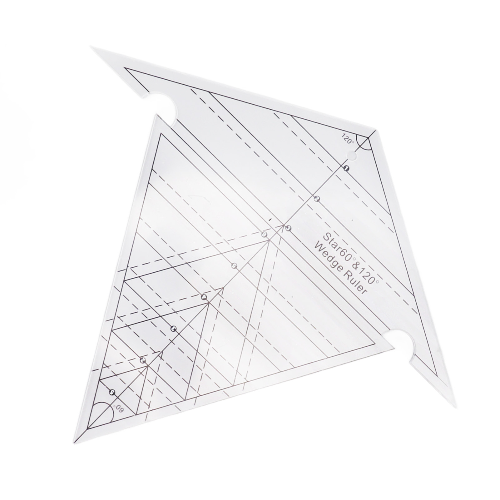 60° Und 120° Transparente Acryl-nählineale, Präzise Skala, Wiederverwendbar, Für Patchwork- Und Diy-projekte