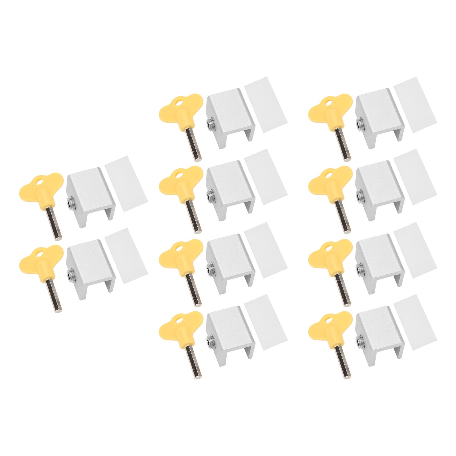 Aluminium-schiebefensterschloss, 10er-pack, Verstellbar, Erhöhte Sicherheit, Fensterstopper Mit Schlüsseln, Einfache Montage