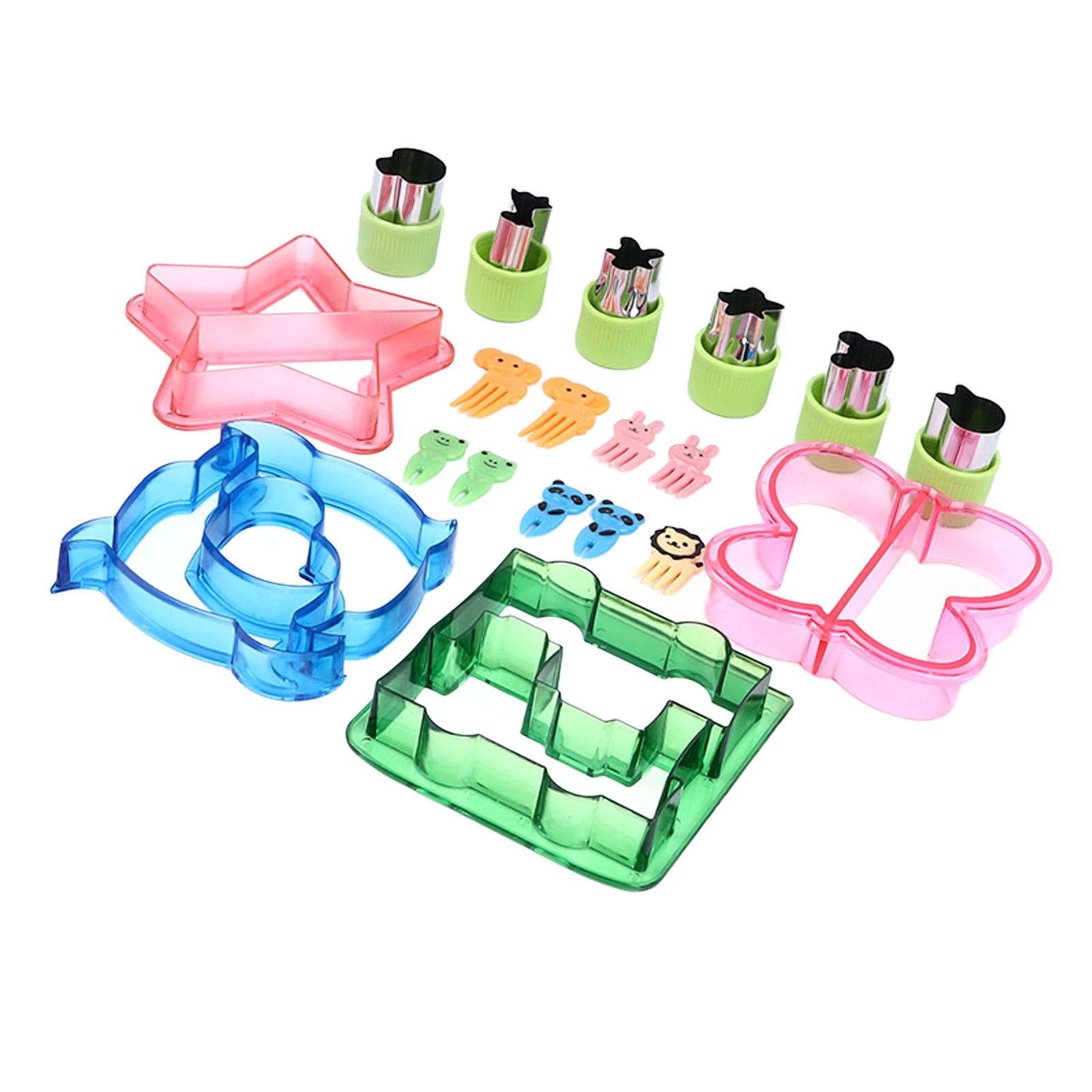 Set Mit 20 Ausstechformen Für Kinder-sandwiches, Verschiedenen Gemüseformen, Mini-keksformen, Fruchtstempeln, Edelstahl Und Ps