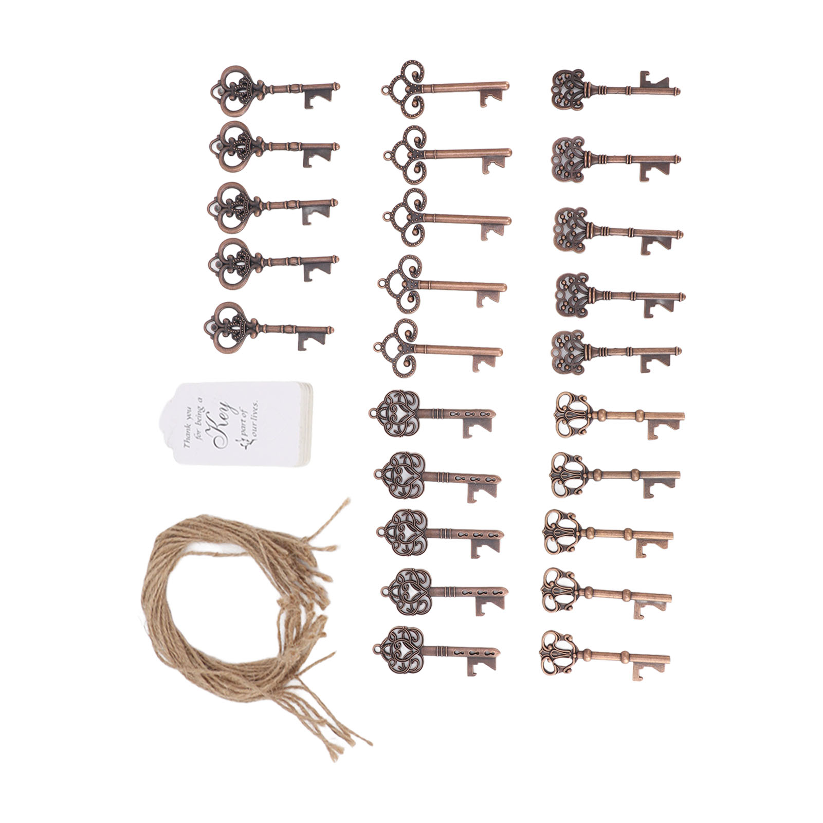 Retro-flaschenöffner Aus Metall, 25er-set Mit Etiketten Und Schnüren Für Hochzeiten Und Partys