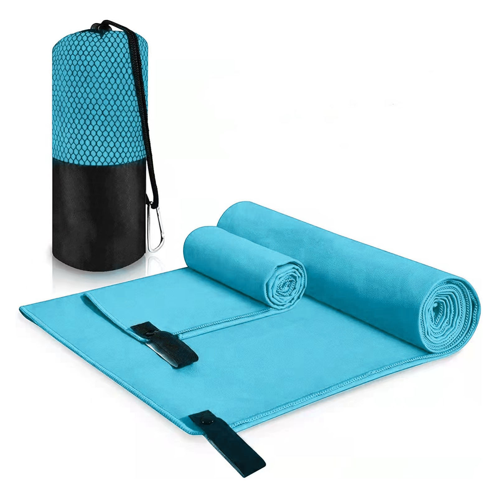 Mikrofaser-reisehandtuch, Verschiedene Größen, Schnelltrocknend, Schweißabsorbierend, Vielseitig Einsetzbar, Für Fitnessstudio, Sport Und Outdoor-aktivitäten, Hellblau