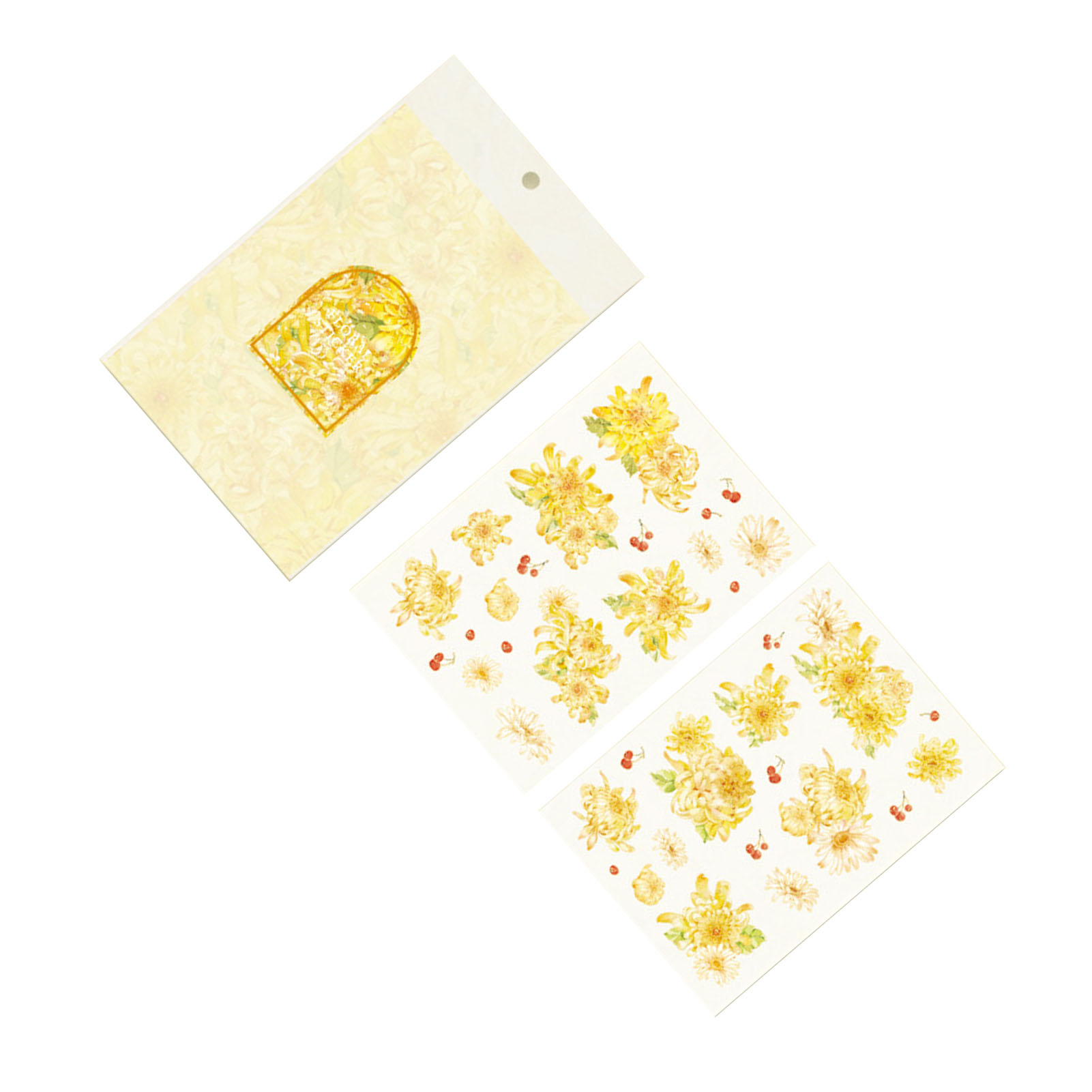Set Mit 2 Gelben Pet-blumenaufklebern, Wasserfest, Leicht Abziehbar, Langlebig, Für Scrapbooking, Kreative Diy-projekte, Pflanzendekoration, Multifunktionale Klebstoffe.