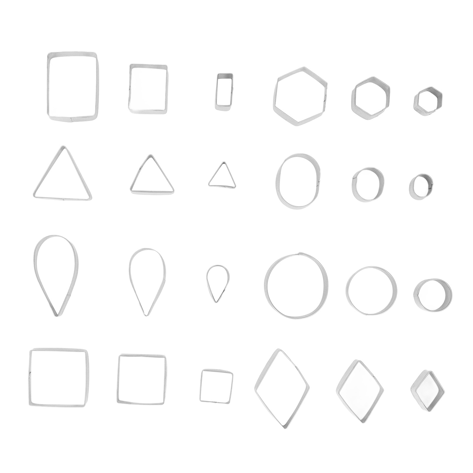 24-teiliges Ausstechformen-set Aus Edelstahl, Verschiedene Geometrische Formen Für Kekse Und Gebäck, Diy-ausstechformen Für Kuchen Und Mürbeteig.