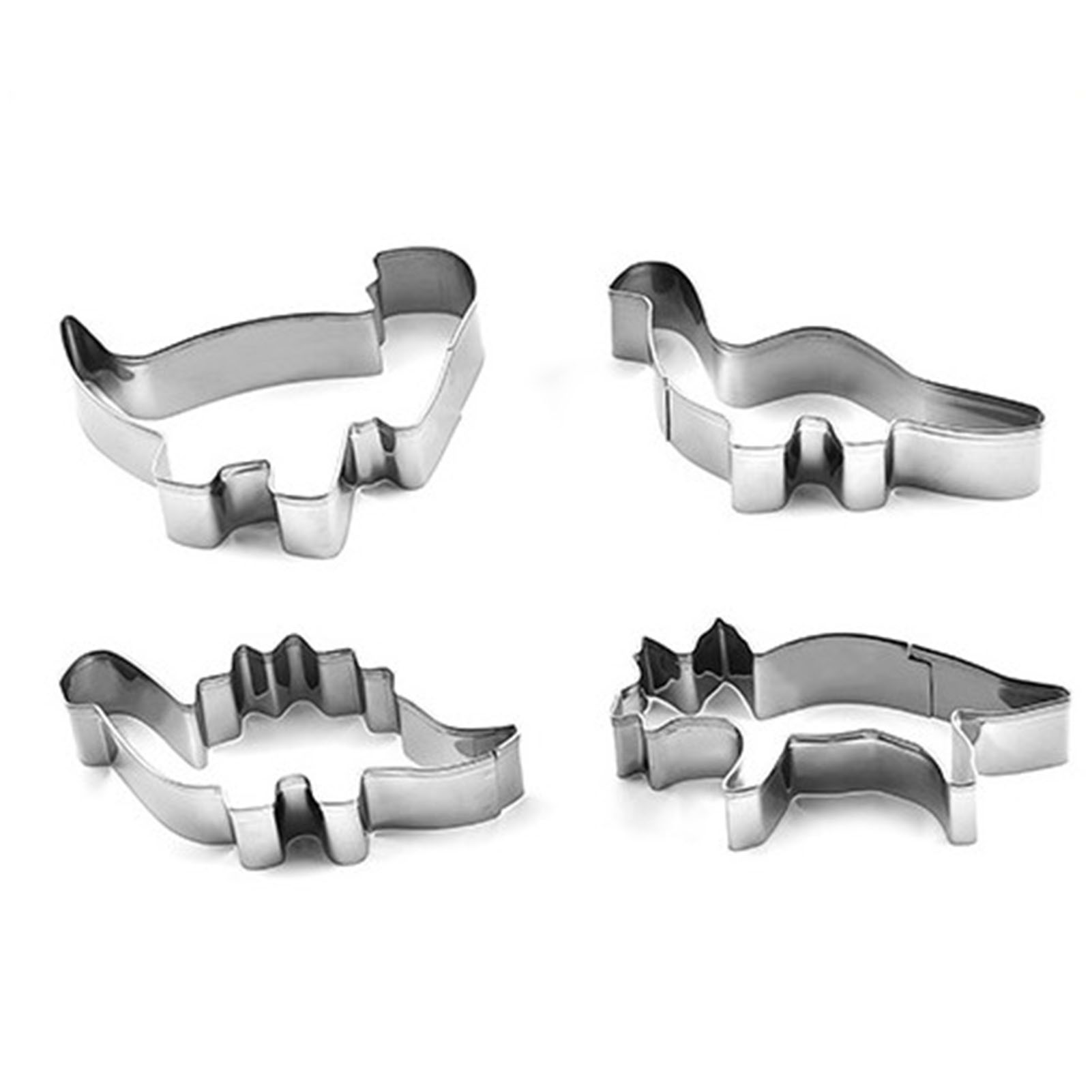 4er-set Dinosaurier-ausstechformen Aus Edelstahl, Geeignet Für Kekse Und Kuchen, Leicht Aus Der Form Zu Lösen, Diy-formen Für Gebäck