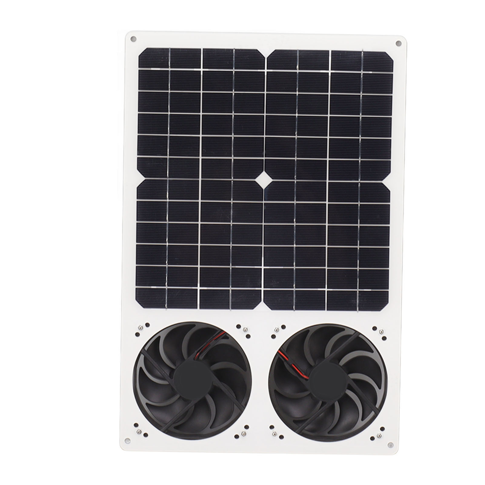 40-w-solarventilator Mit 2 Ventilatoren, 15 Cm Wasserdichtem Panel, Tragbarer Luftabsaugung Für Hühnerstall, Gewächshaus, Schuppen