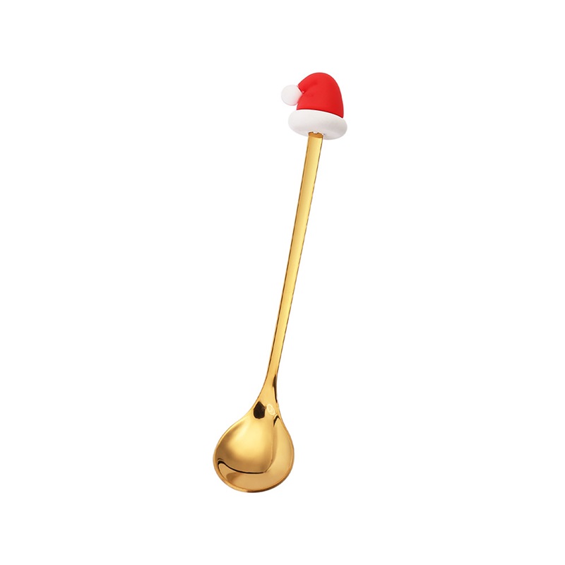 4-teiliges Weihnachtsbesteck-set Aus Edelstahl, Löffel Und Gabeln In Form Von Weihnachtsmann Und Weihnachtsbaum, Inklusive Grüner Box.