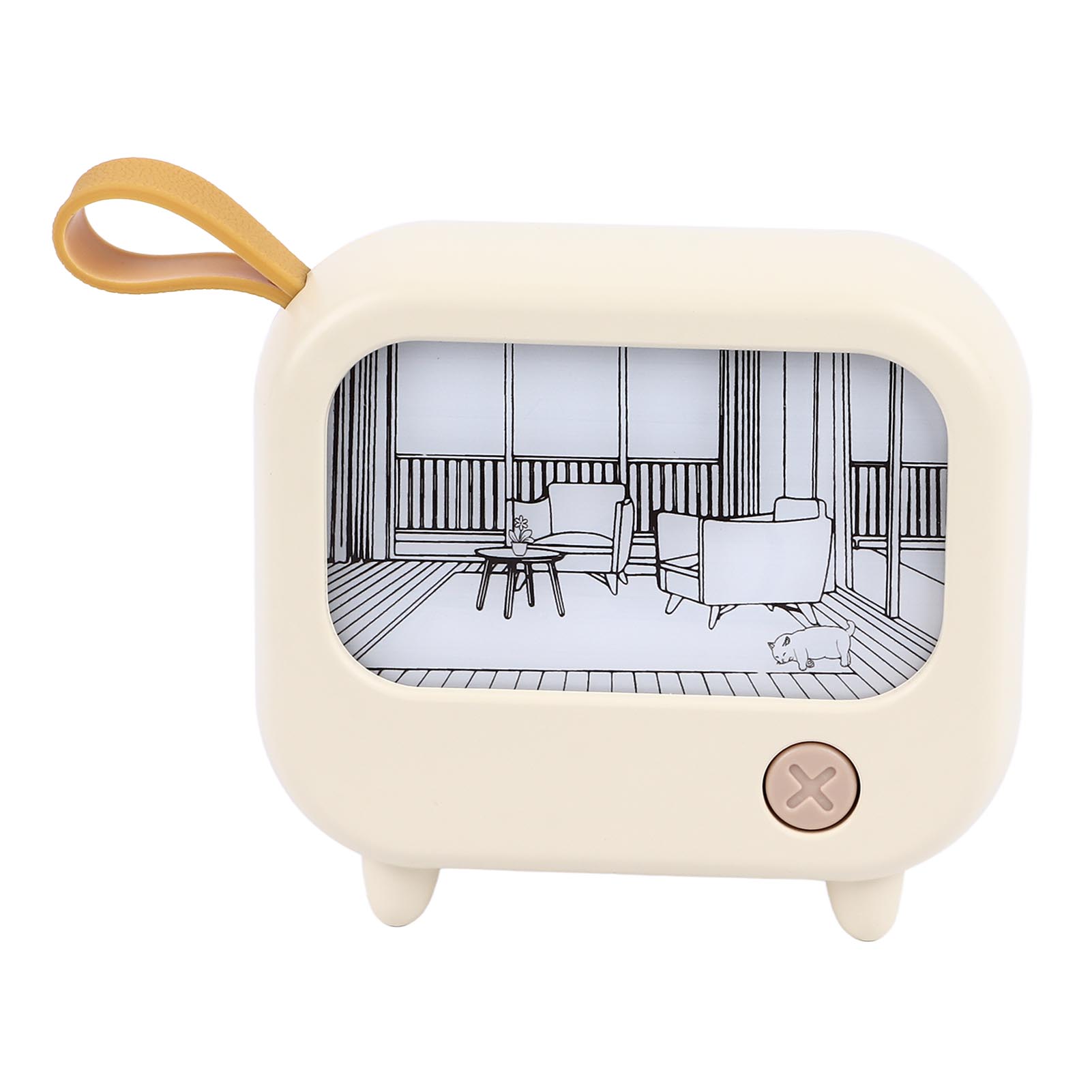 Tragbare, Fernseherförmige Nachttischlampe, Leuchtbild, 2 Beleuchtungsmodi, Usb-aufladbar, Schlafzimmer- Und Wohndekoration, Gelb