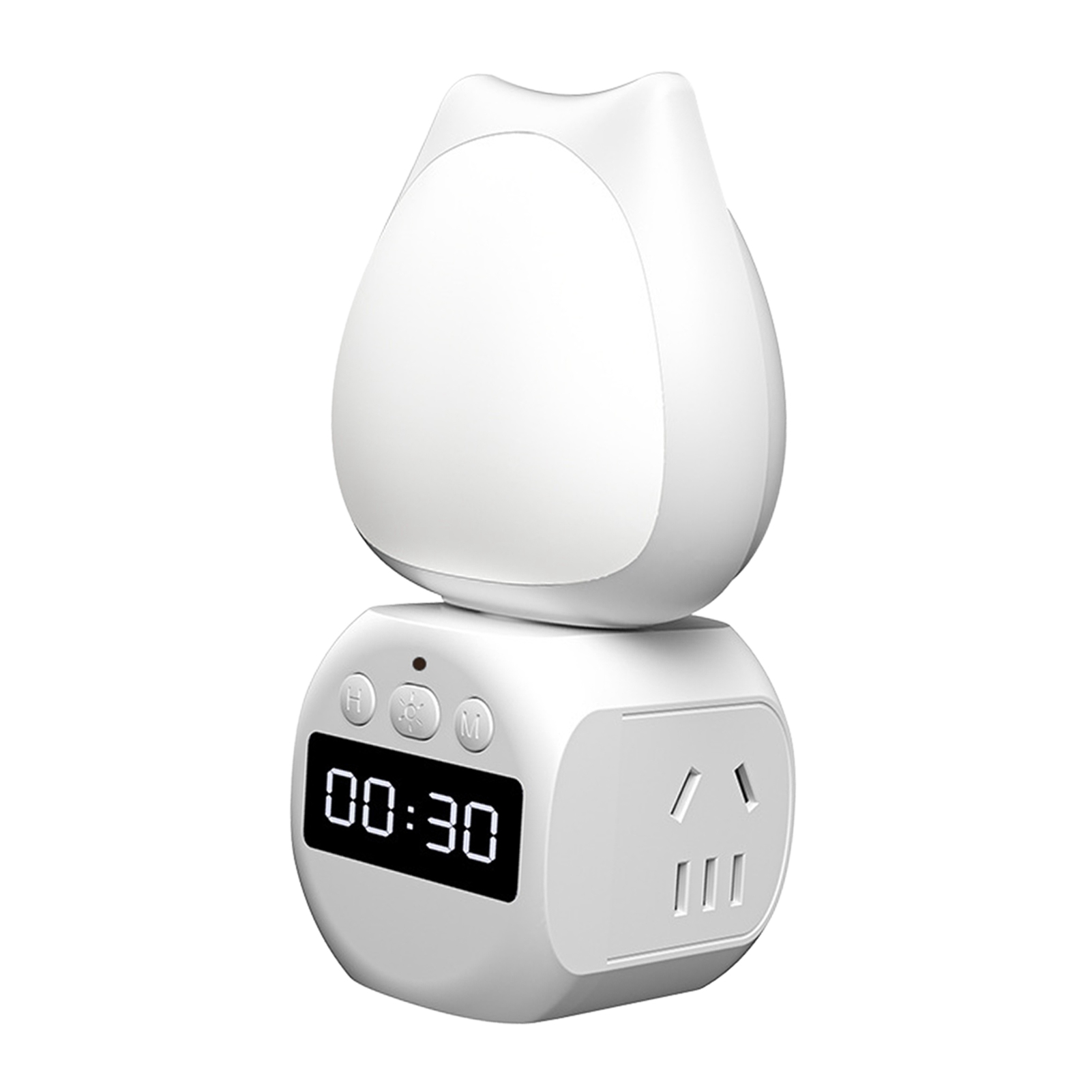 350° Drehbares Weißes Led-nachtlicht, Smartes Mini-nachtlicht Mit Uhr, Augenschutz, Direktanschluss, Keine Fernbedienung, Wand- Und Nachttischbeleuchtung.