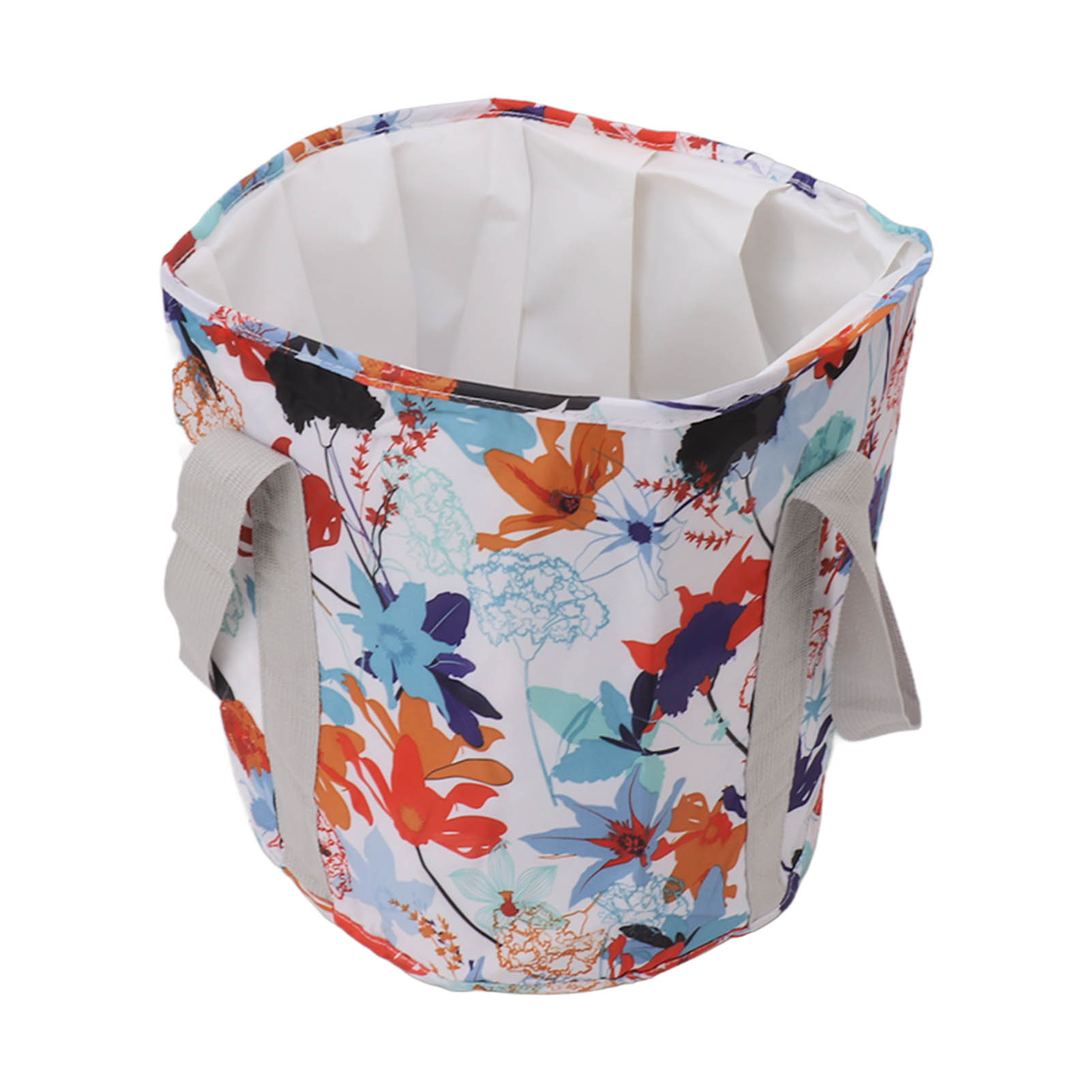 Tragbare, Isolierte Pvc-fußbadewanne Mit Beinen Und Griff Für Camping, Reisen Und Outdoor-aktivitäten – Weißes Ahornblatt