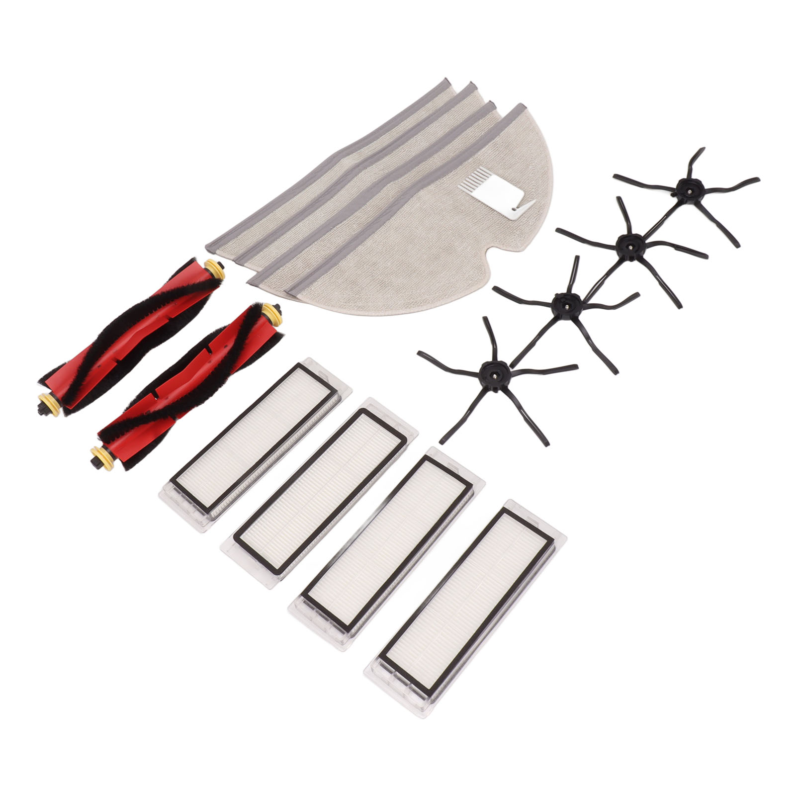 Ersatzbürstenset Für Saugroboter: Schwarze Zylinderbürste, Fünfeckige Seitenbürste, Filter, Weißes Tuch, Kompatibel Mit Mi Mijia Roborock