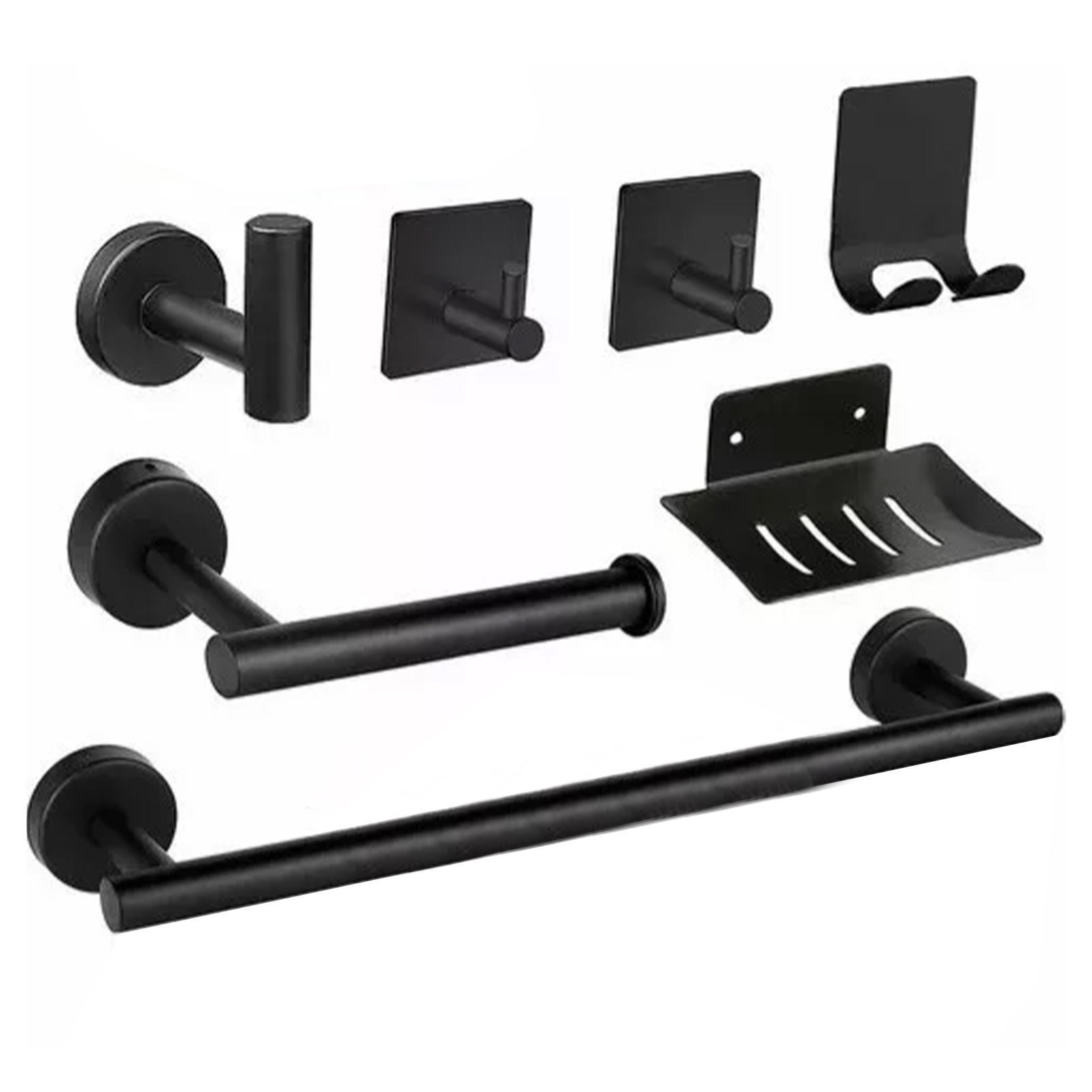 Set Mit 2 Wandhaken Aus Edelstahl 304, Handtuchhalter Und Haken, Schwarzes Badezimmeraccessoire