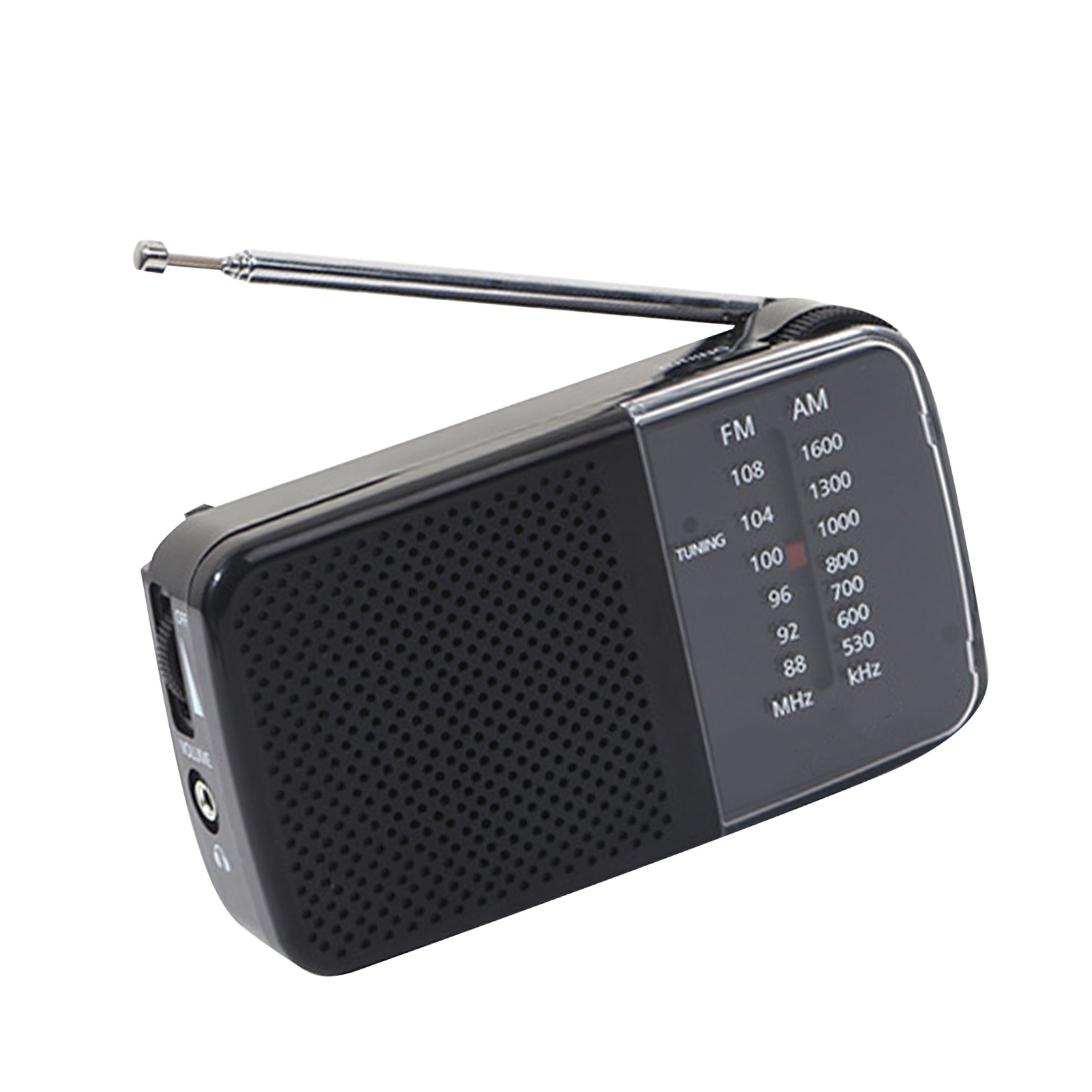 Vintage-retro-radio In Schwarz, Tragbar, Am/fm-empfang, Mit Antenne, Batteriebetriebener Empfänger Für Zuhause, Mini-handradio