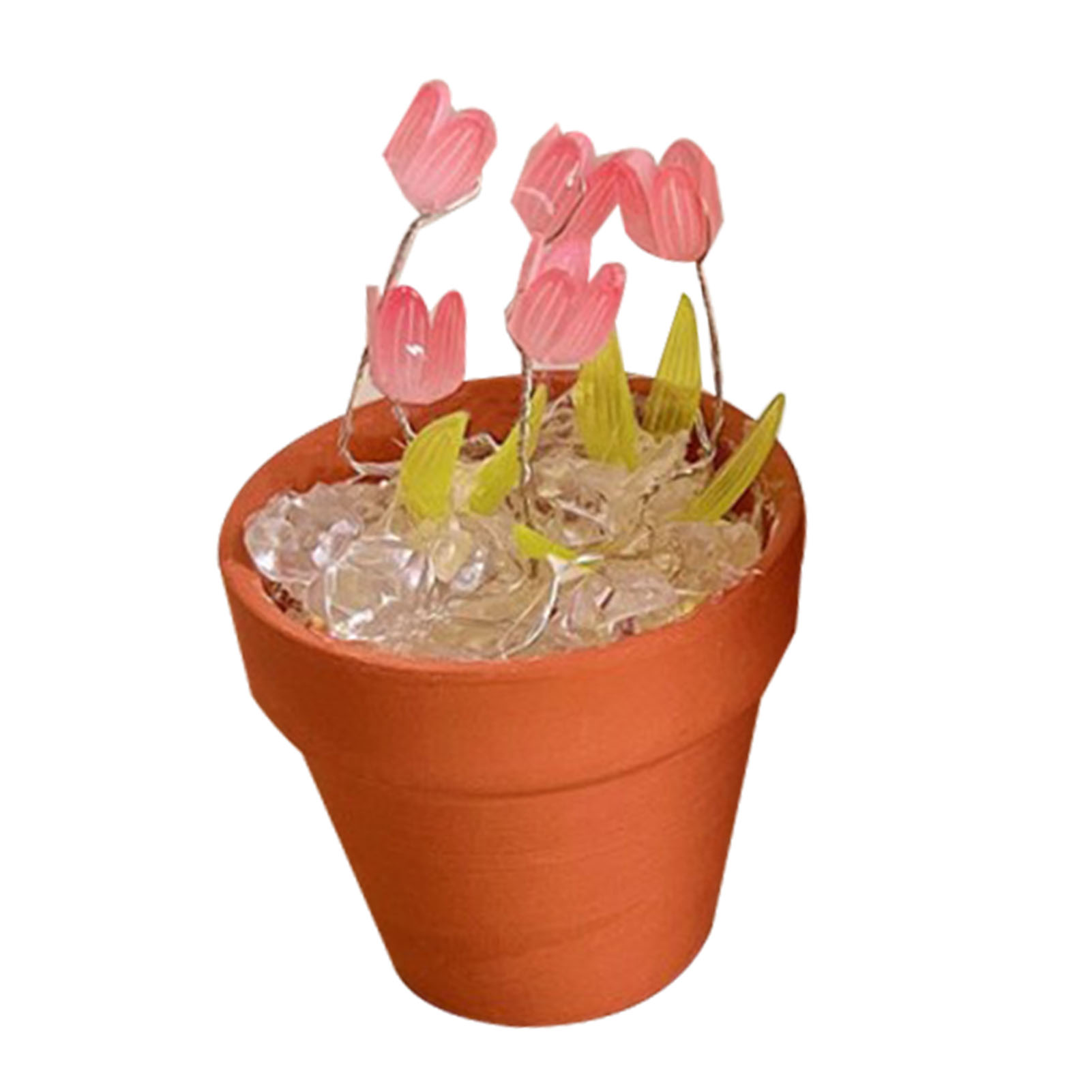 Diy-tulpen-nachtlicht-set Aus Keramik Und Acryl, Beruhigende Schreibtischdekoration Für Die Augen, Geschenk Für Freunde Und Freundinnen
