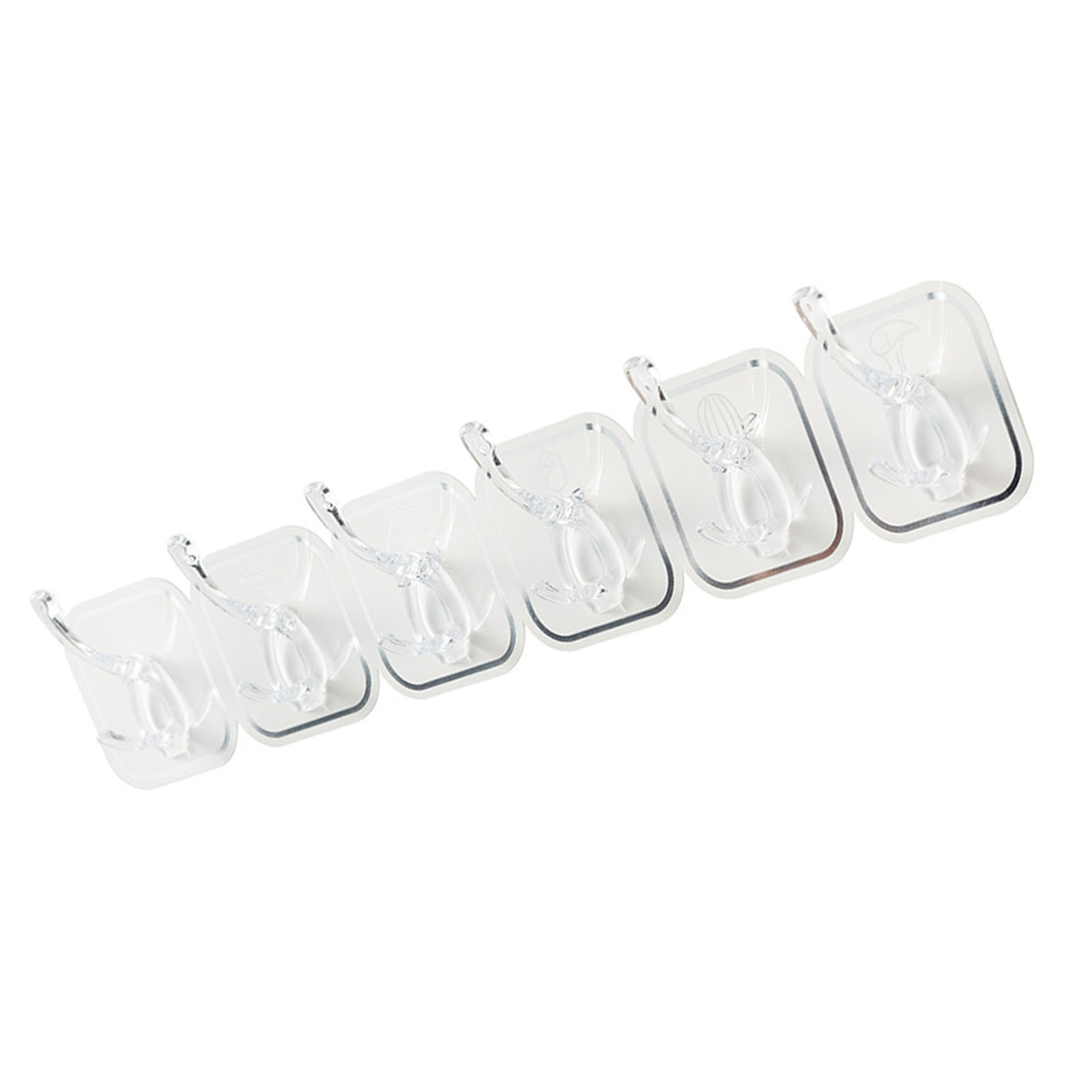 Set Mit 6 Acryl-klebehaken Für Die Wand, Kein Bohren Erforderlich, Hohe Tragkraft, Weiß, Für Küche Und Bad