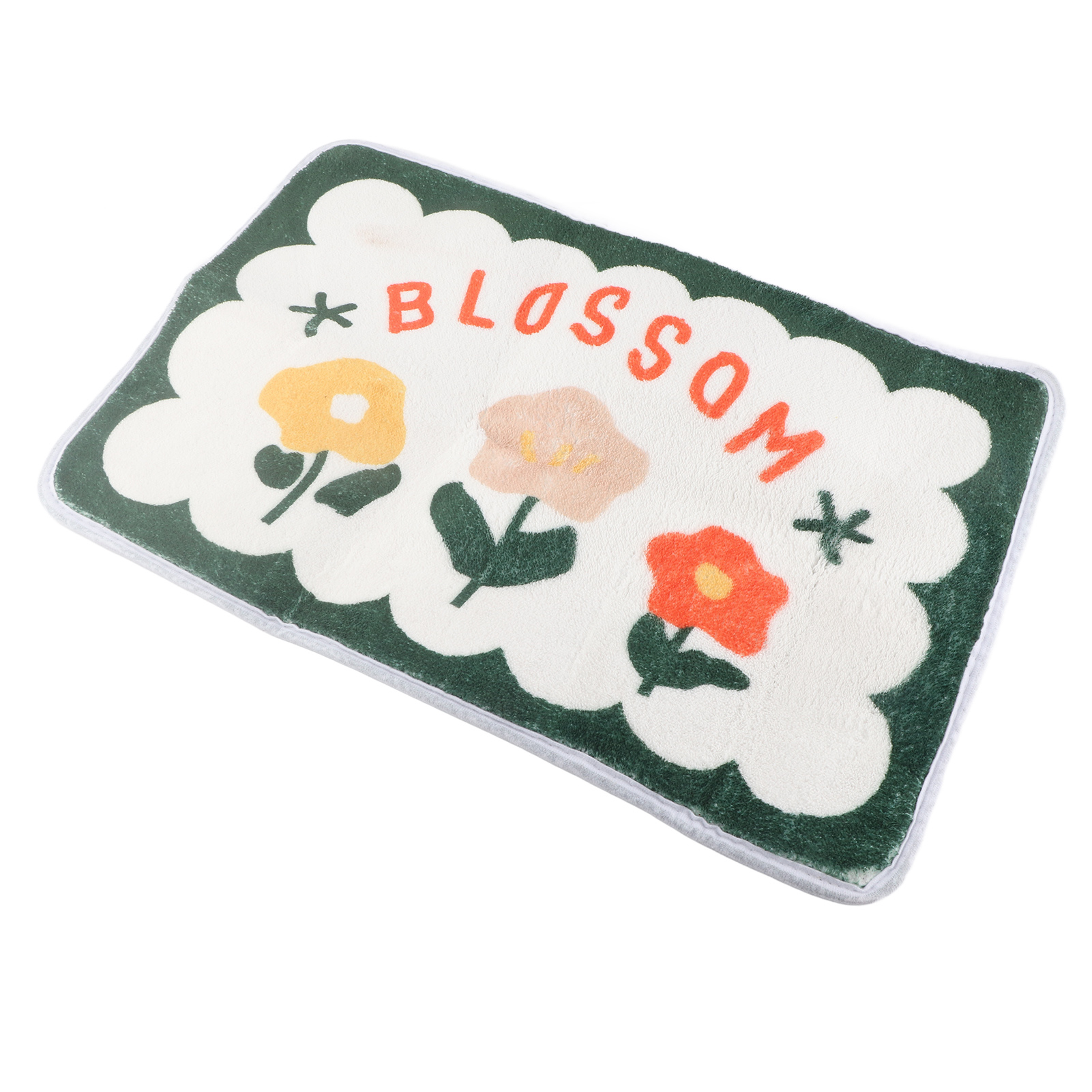 Niedliche Badematte Mit Blumenmuster, Weich, Rutschfest Und Hoch Saugfähig, Für Bad, Schlafzimmer Und Küche, Mit 3 Kleinen Blumen