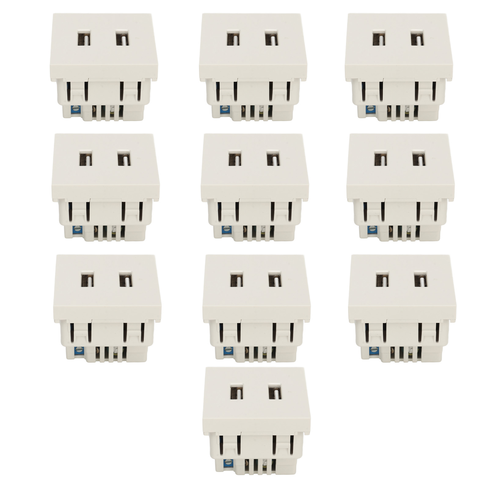 10er-pack Usb-wandsteckdosen, 10 W, 2 Anschlüsse, Dc 5 V 2 A Ladegerät, Ac 110–250 V Steckdose Für Wohnmobil, Hotel, Zuhause