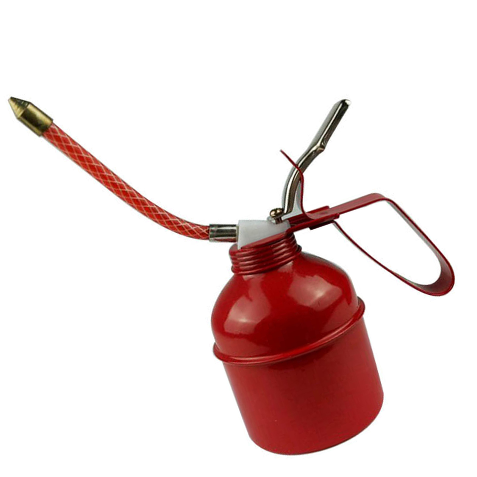Manuelle Ölkannen Aus Rotem Eisen, Hebelausführung, Flexibler Fetter Mit Pumpe, 400 Ml, Für Präzise Schmierung.
