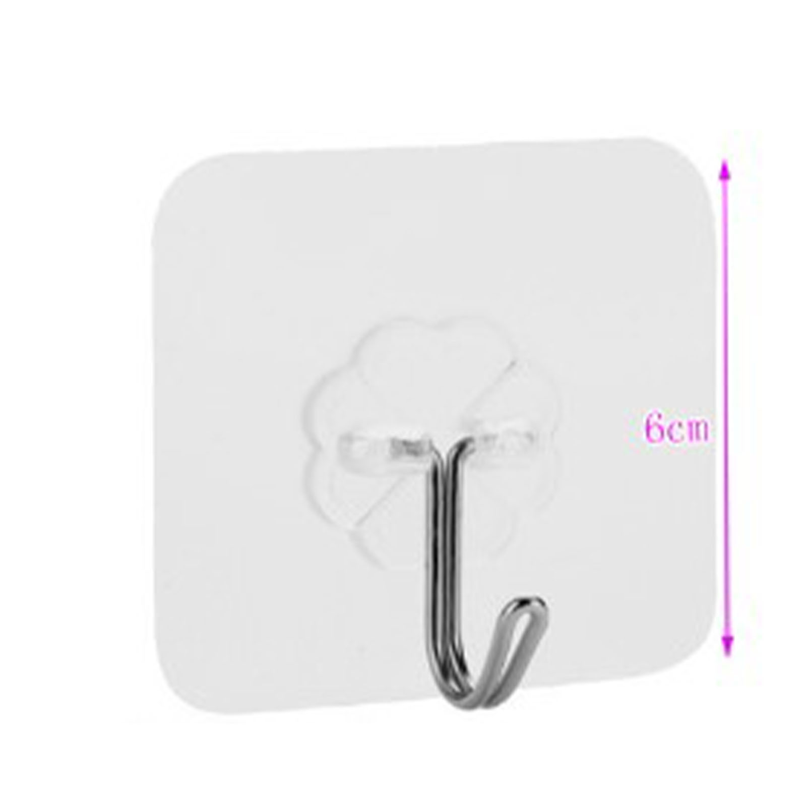 Packung Mit 10 Transparenten Klebehaken, Kein Bohren Erforderlich, Einfach Anzubringen, Für Handtücher, Schlüssel Und Hüte.