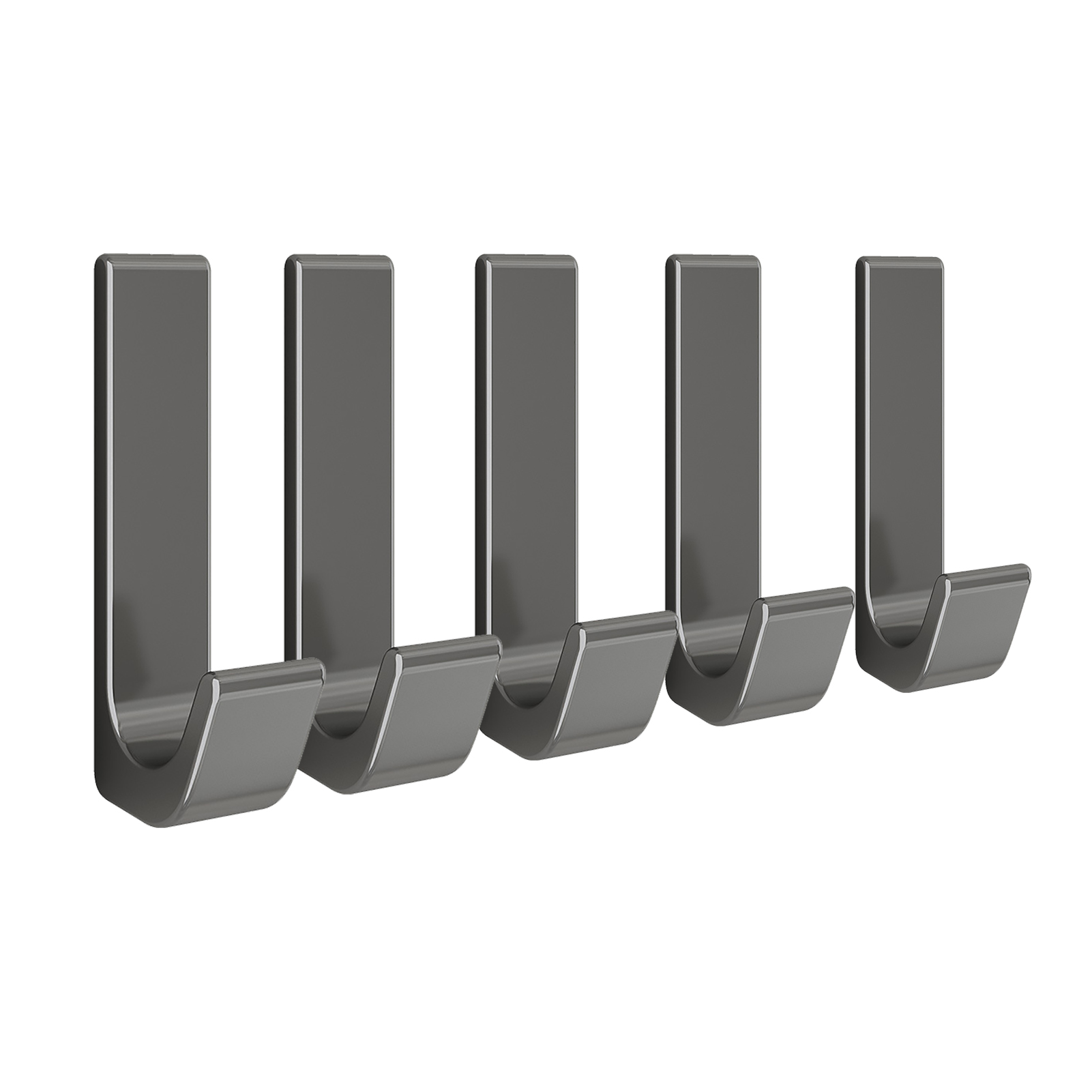 Set Mit 5 J-förmigen, Robusten, Selbstklebenden Aluminiumhaken Zum Aufhängen Von Kleidung, Hüten, Handtüchern, Türen Oder Badezimmerartikeln.